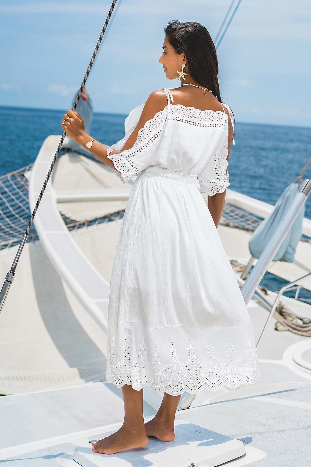 Ethereal Grace Off-Shoulder Maxi Dress