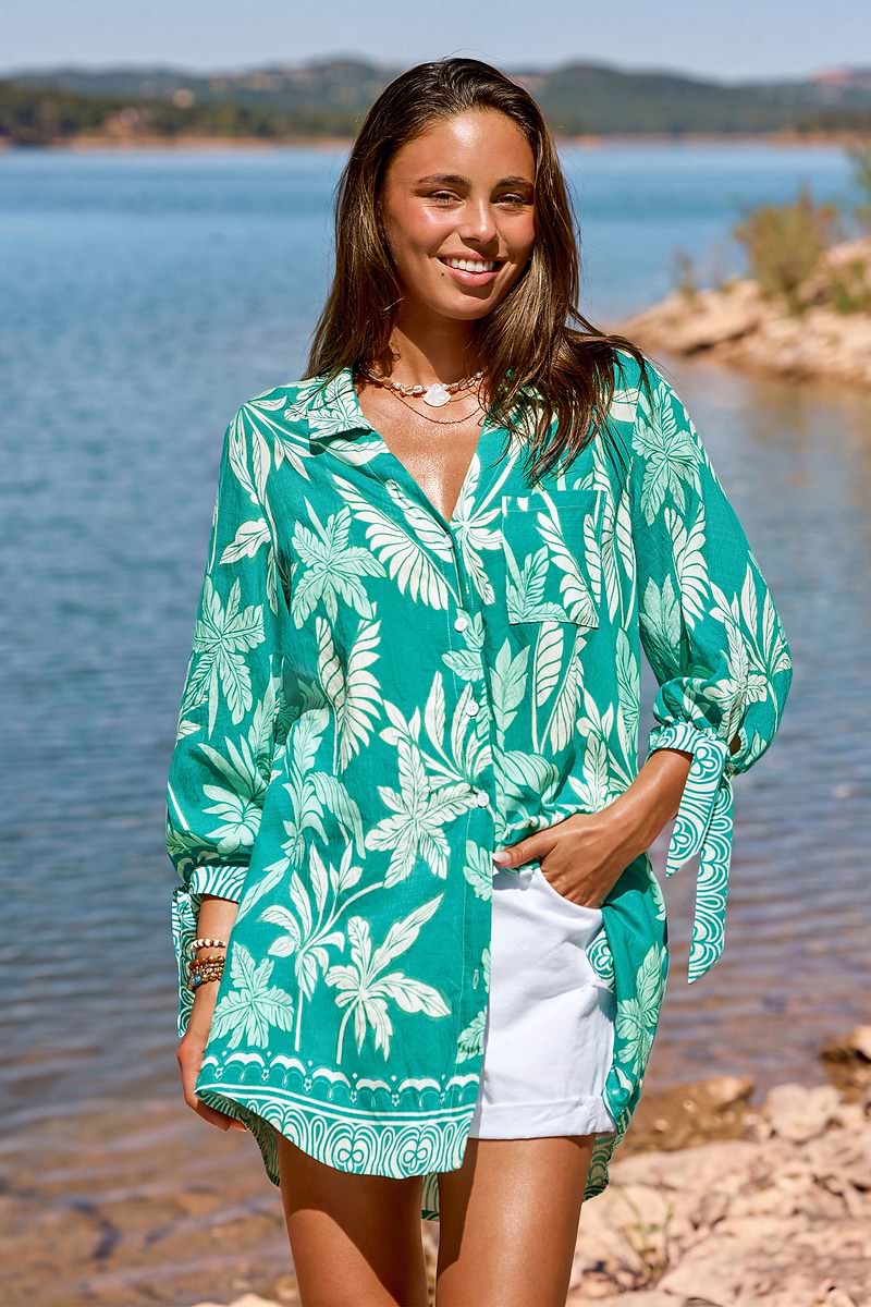 Lakeside Lounging Tropical Mini Dress