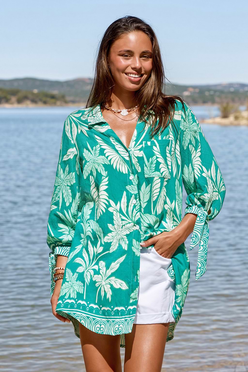 Lakeside Lounging Tropical Mini Dress