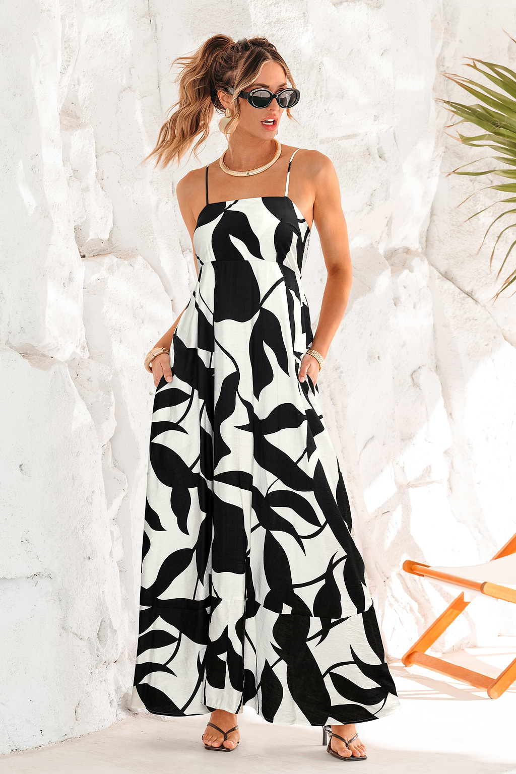 Polished Retreat Tropical Maxi Dress