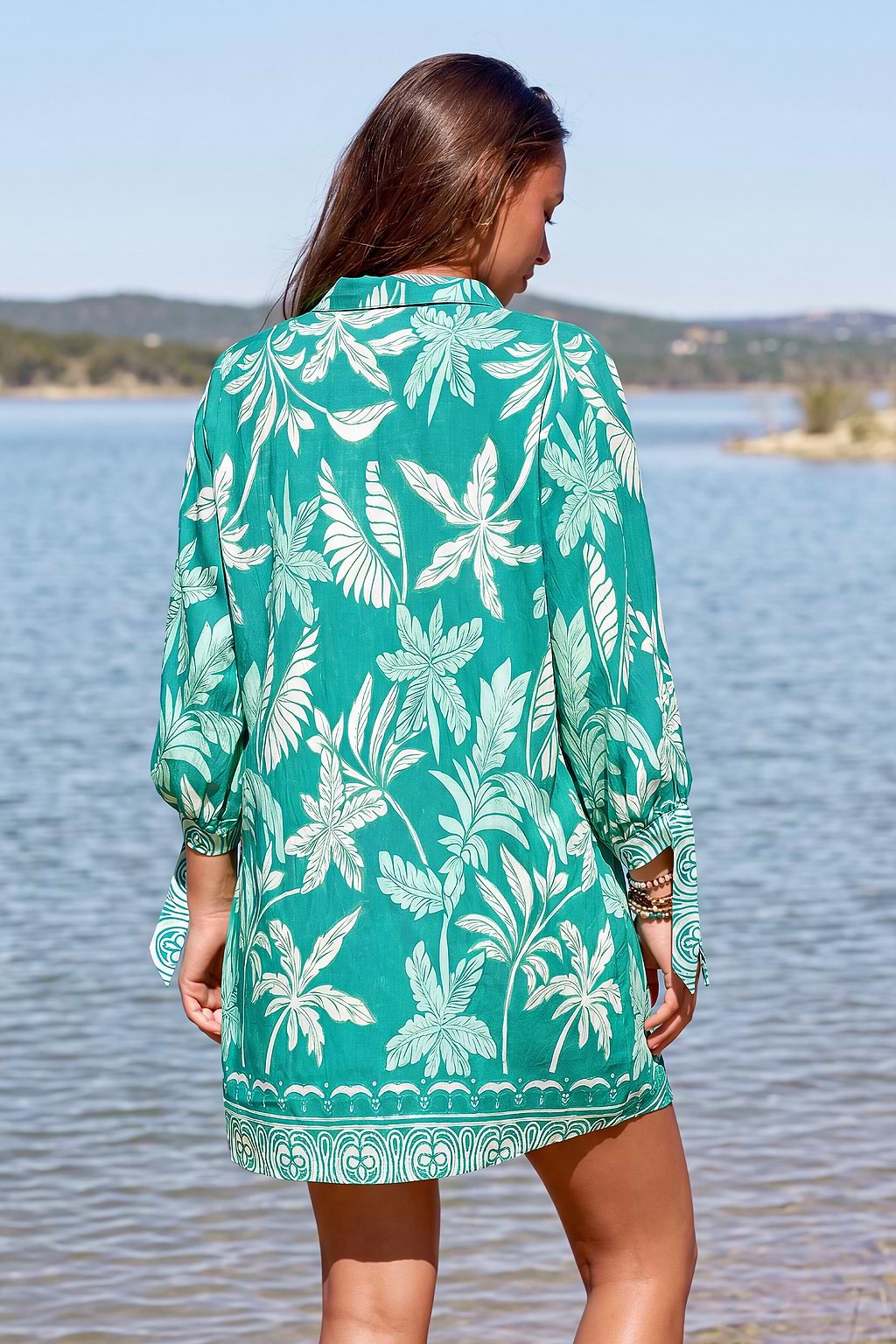 Lakeside Lounging Tropical Mini Dress