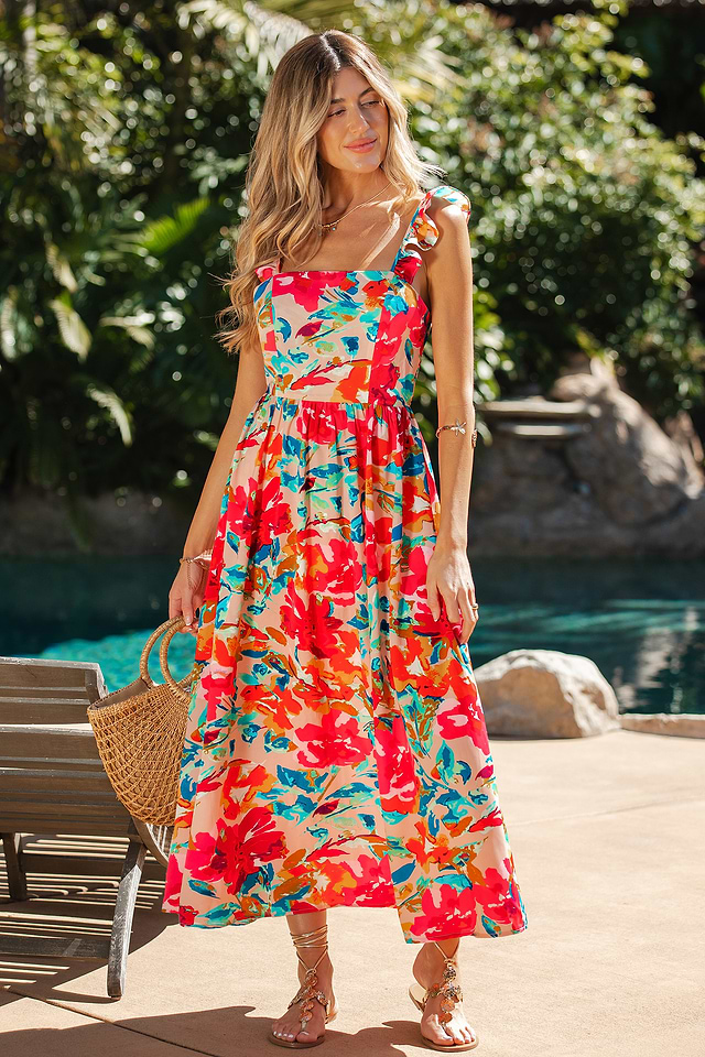 maxi sun dress All For and everyday boho style Coastal Romance Floral Maxi Dress