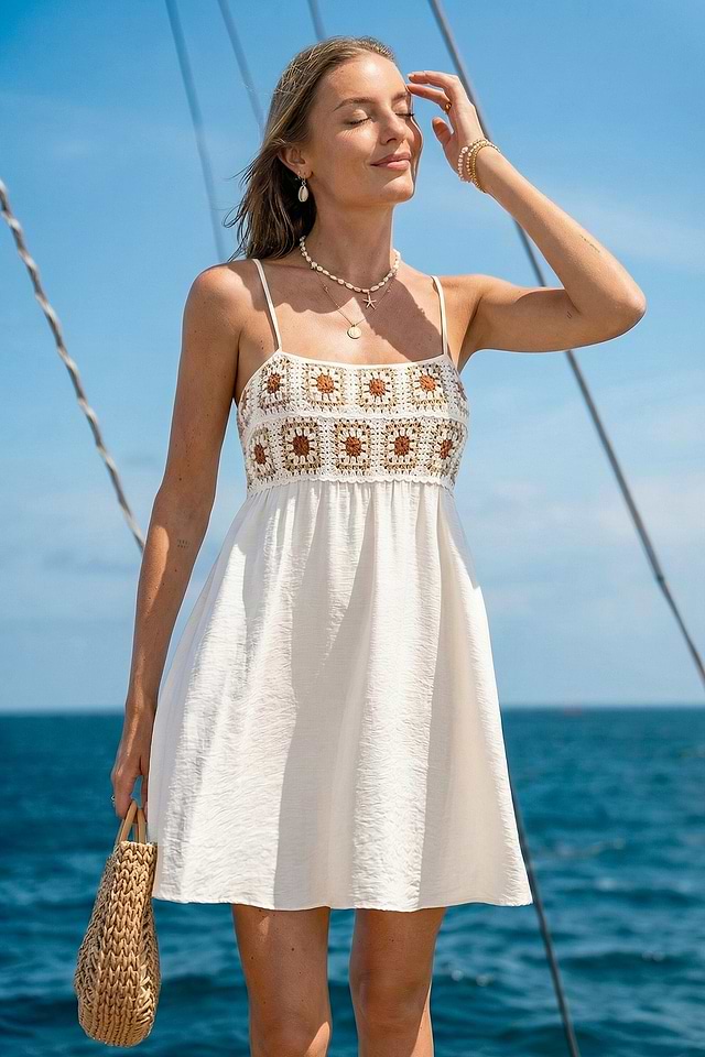 beige blue dress Trina Turk Women's Ashe Short-Sleeve Denim Dress in Indigo size 2 main image 0