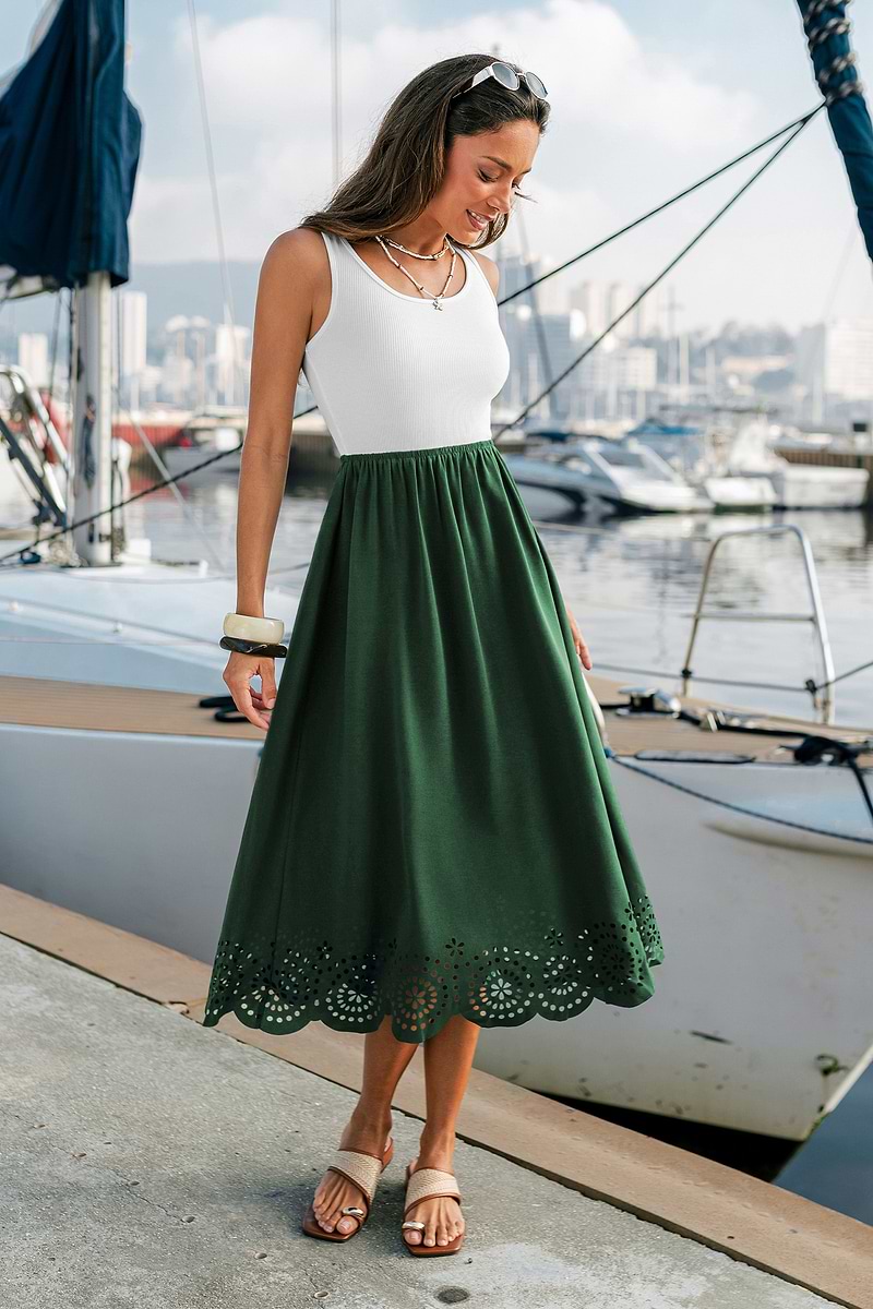 Garden Party Two-Toned Midi Dress