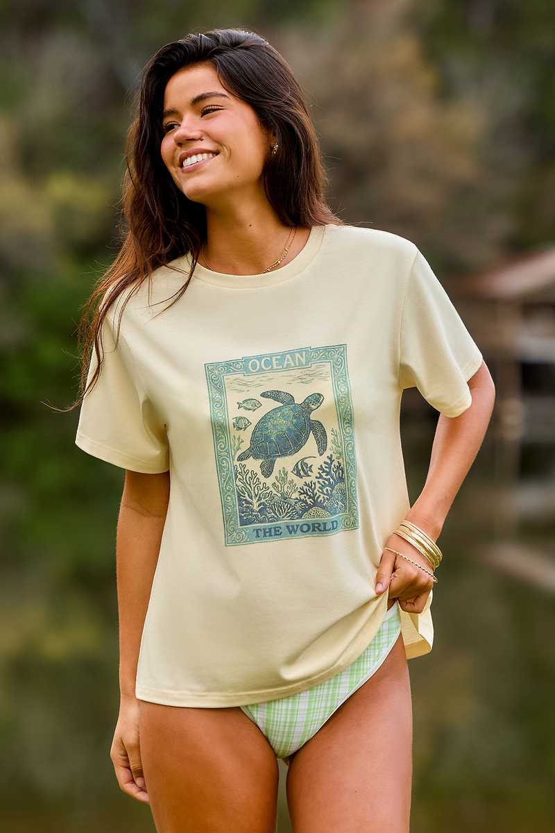 T-shirt à imprimé graphique col rond