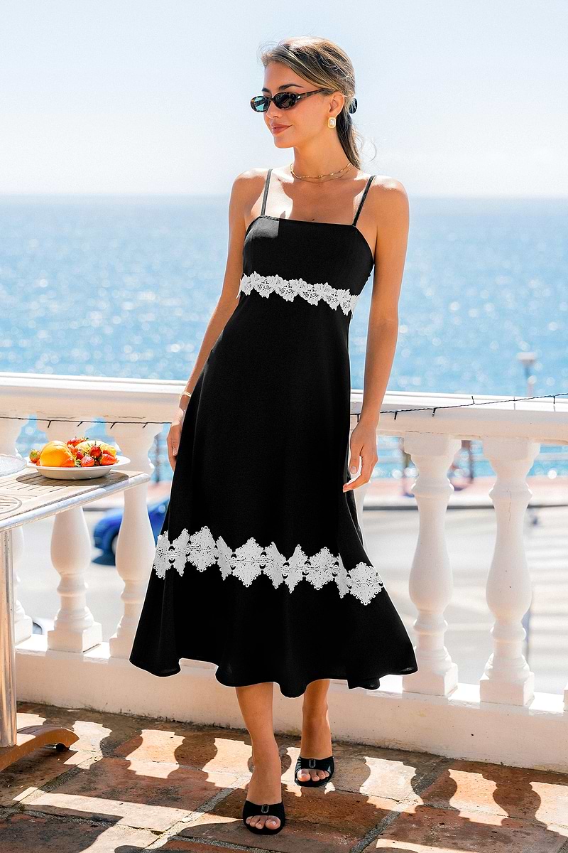 Black Tie Black Midi Dress