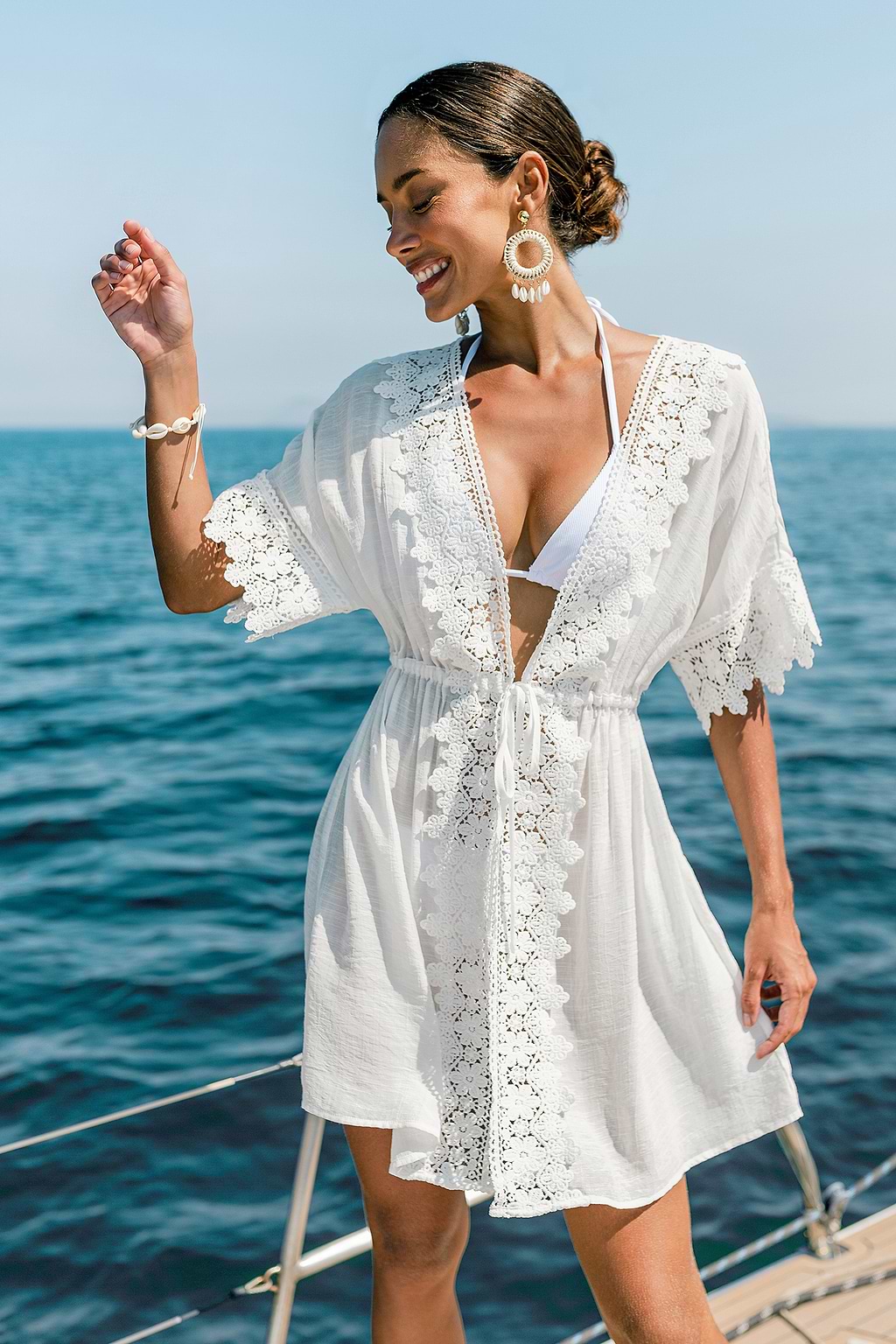 So Fresh White Cover-Up Mini Dress