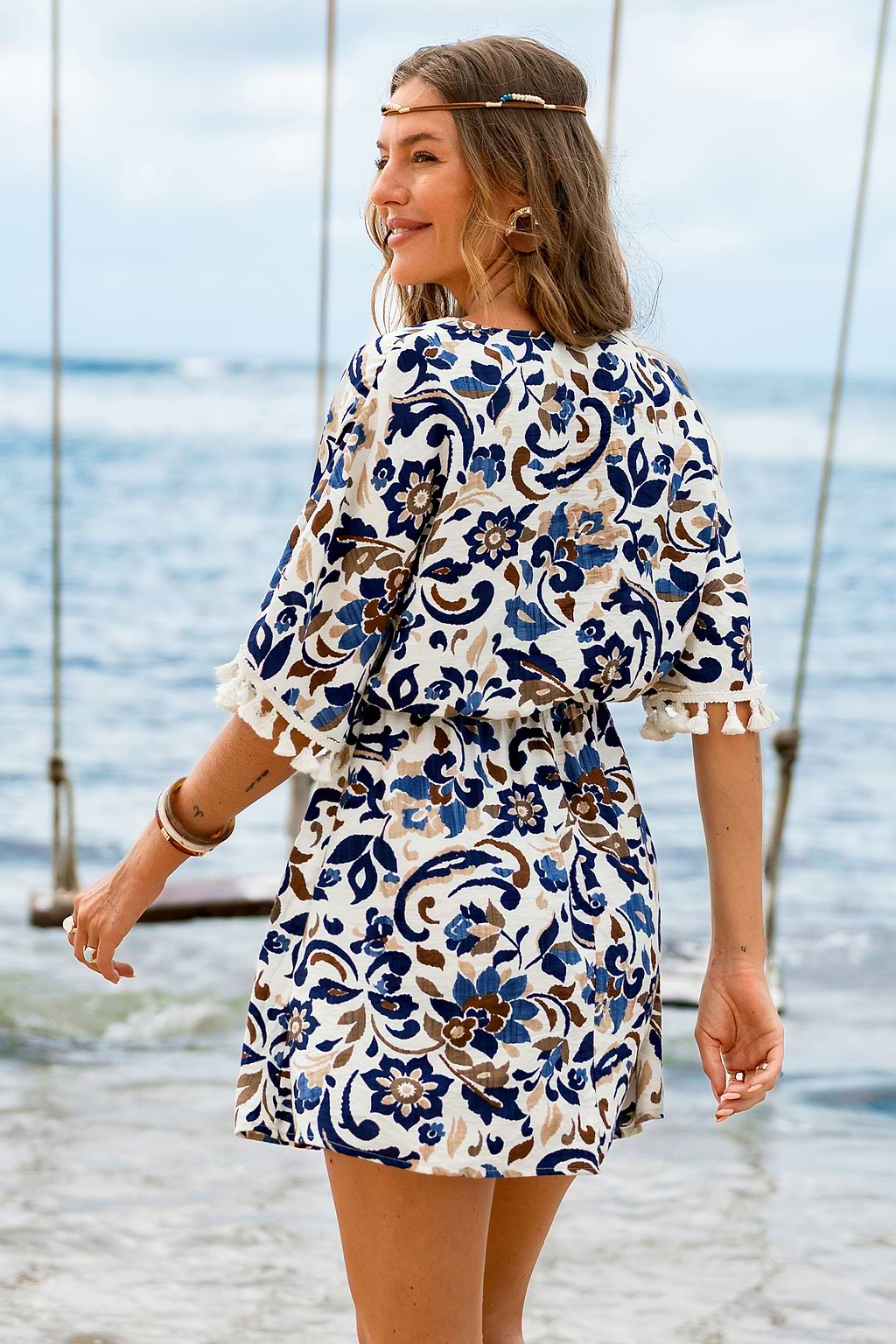 On a Retreat Ornate Mini Dress