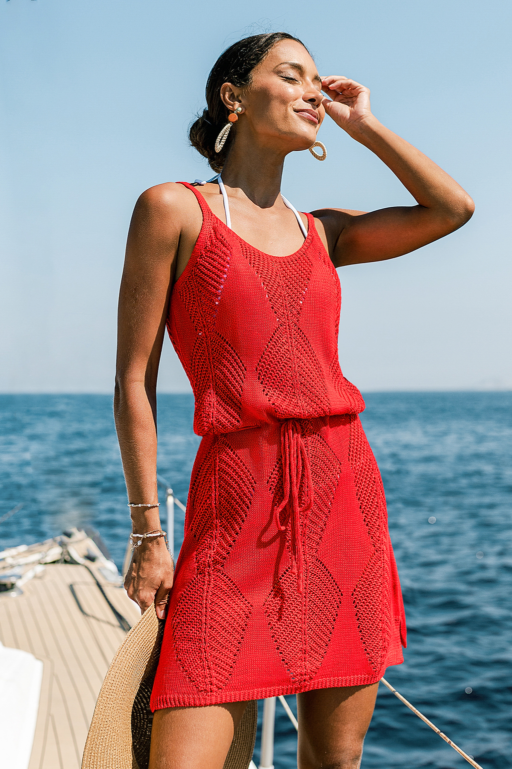 Poolside All Day Orange Cover-Up Mini Dress