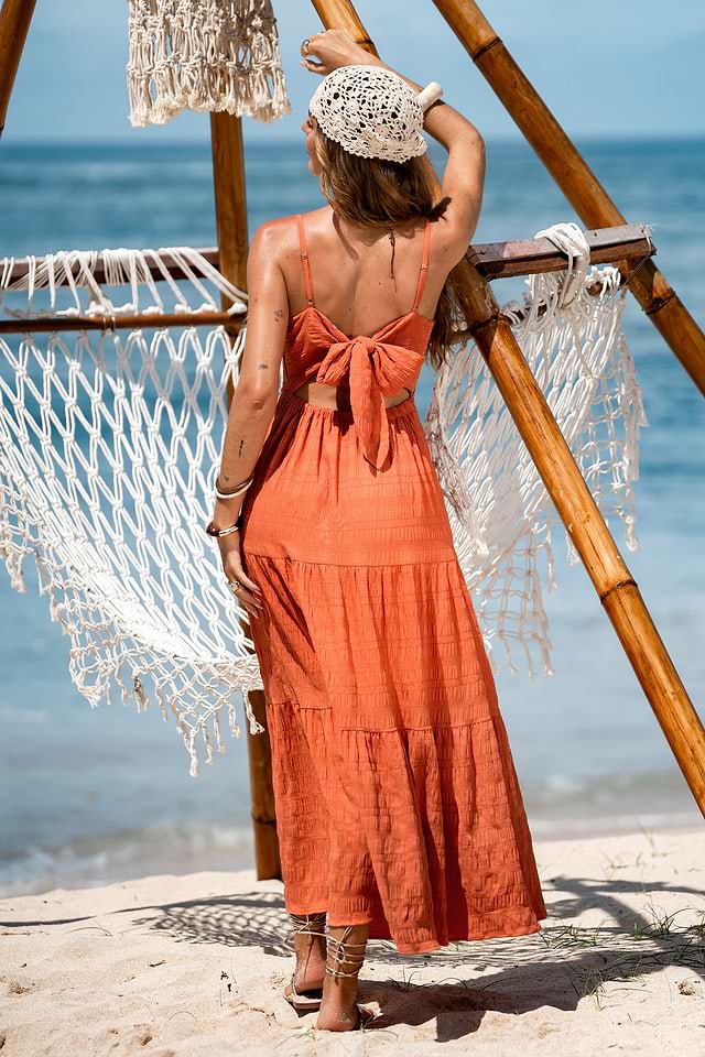 Cupshe Vacation Glam Orange Maxi Dress - Orange - S