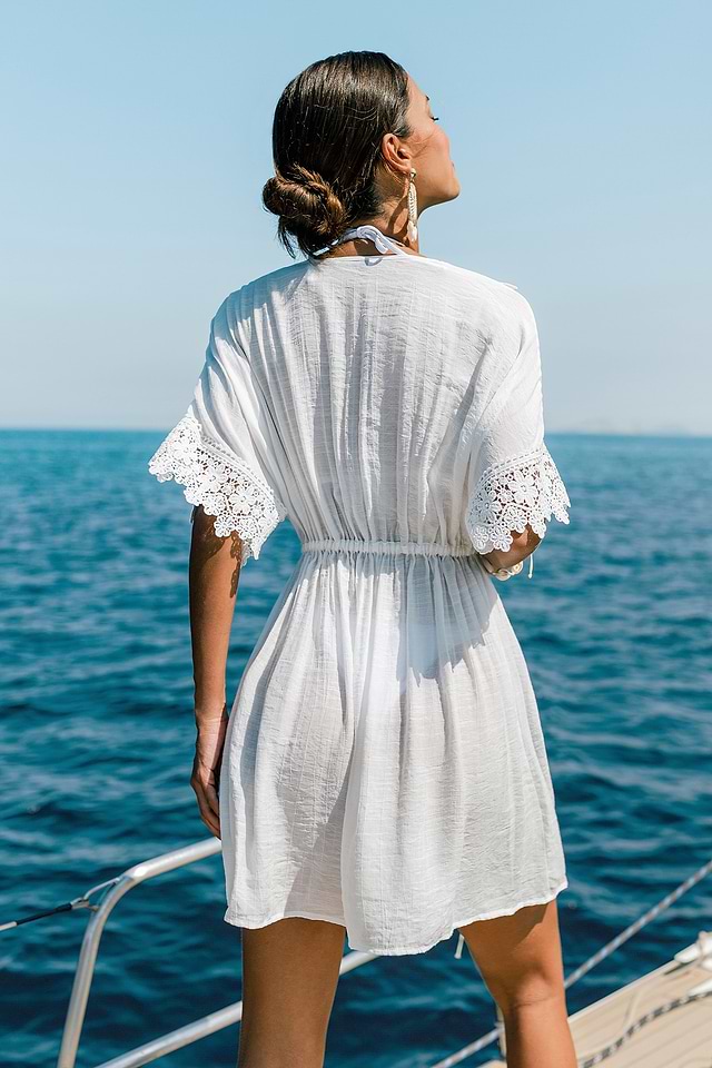 Cupshe So Fresh White Cover-Up Mini Dress - White - S Cupshe So Fresh White Cover-Up Mini Dress - White - S