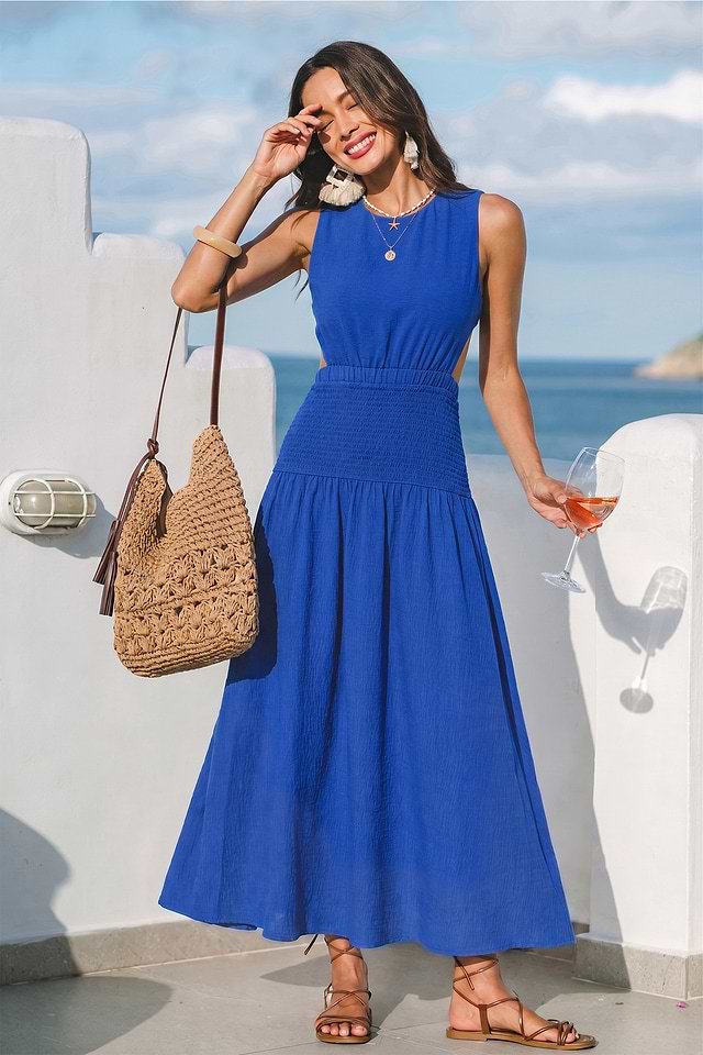 Island Diva Blue Maxi Dress