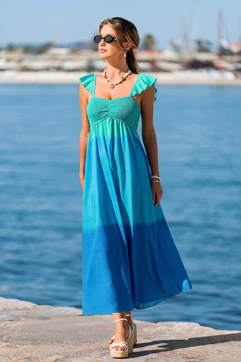 Vestido largo degradado 