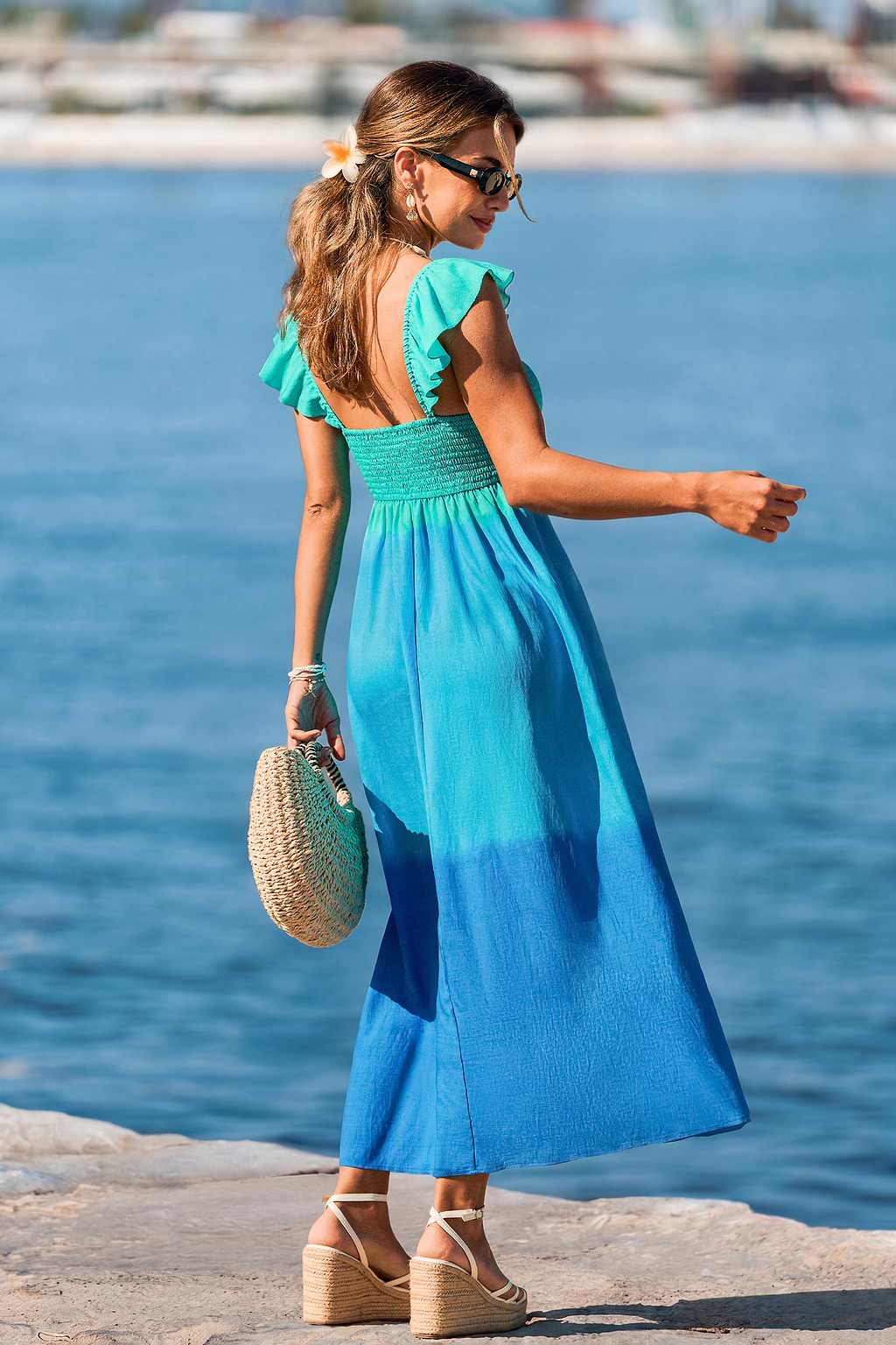 Vestido largo degradado 