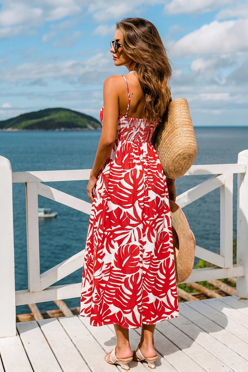 Sukienka maxi w kolorze tropikalnym