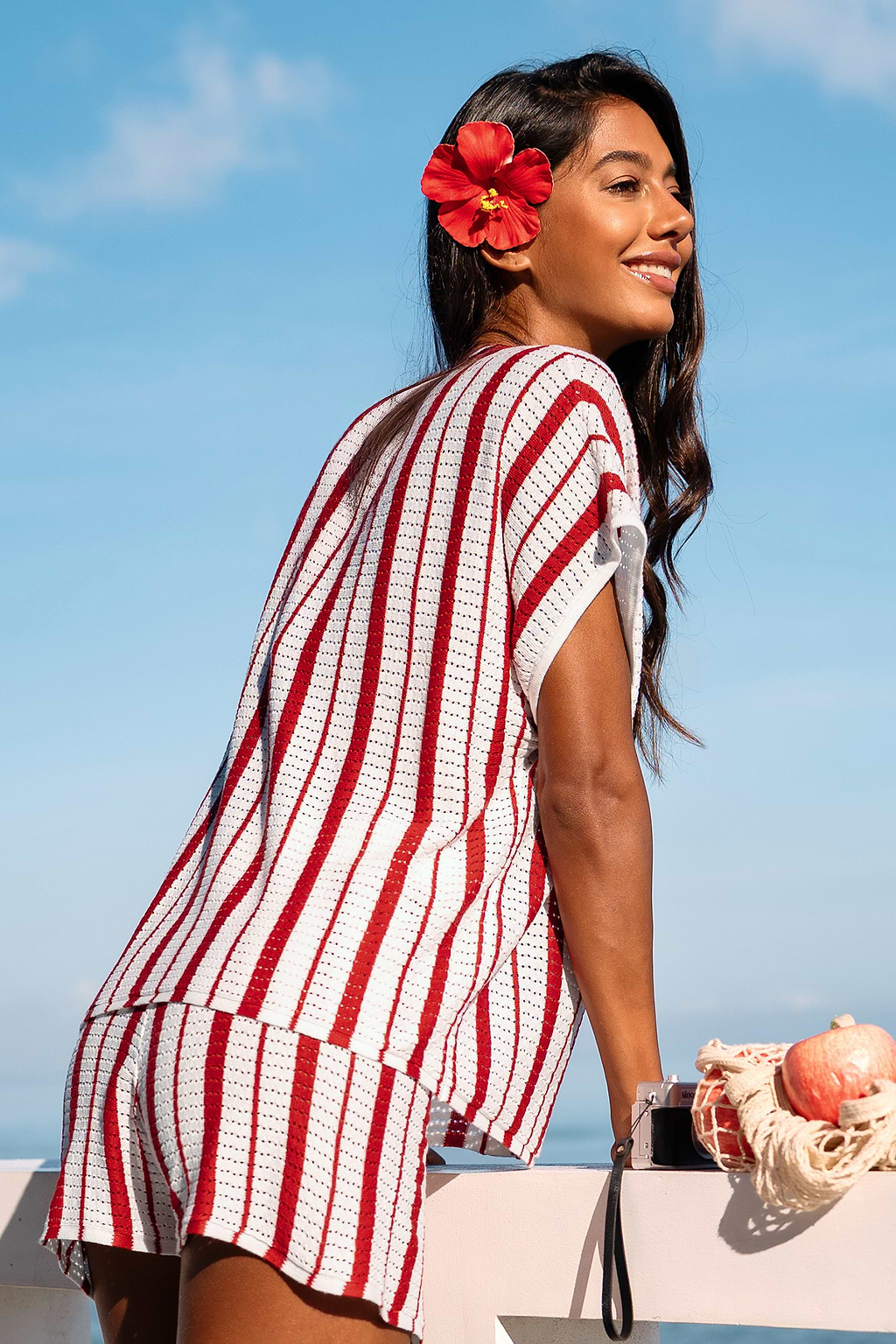 Cherry on Top Striped Cover-Up Top