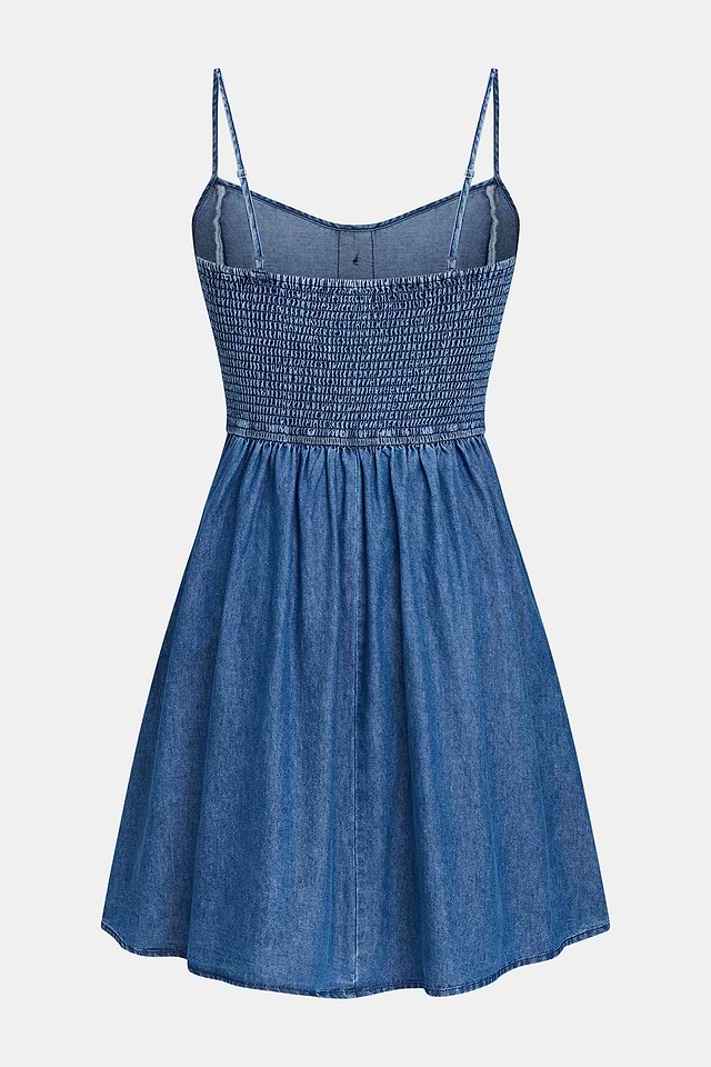 cupshe denim dress Cupshe Great Mood Blue Denim Mini Dress - Blue