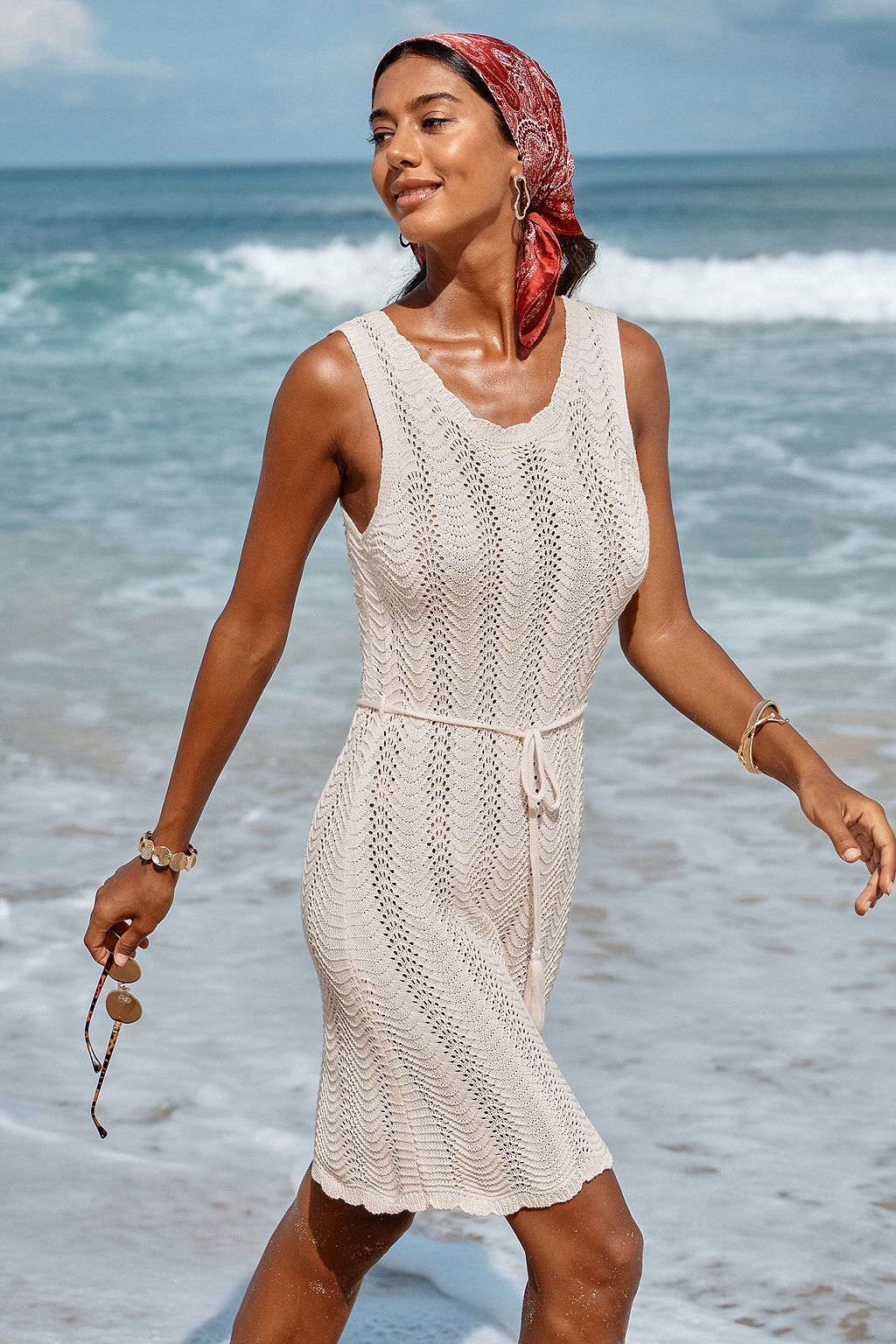 Mango Season Beige Mini Dress