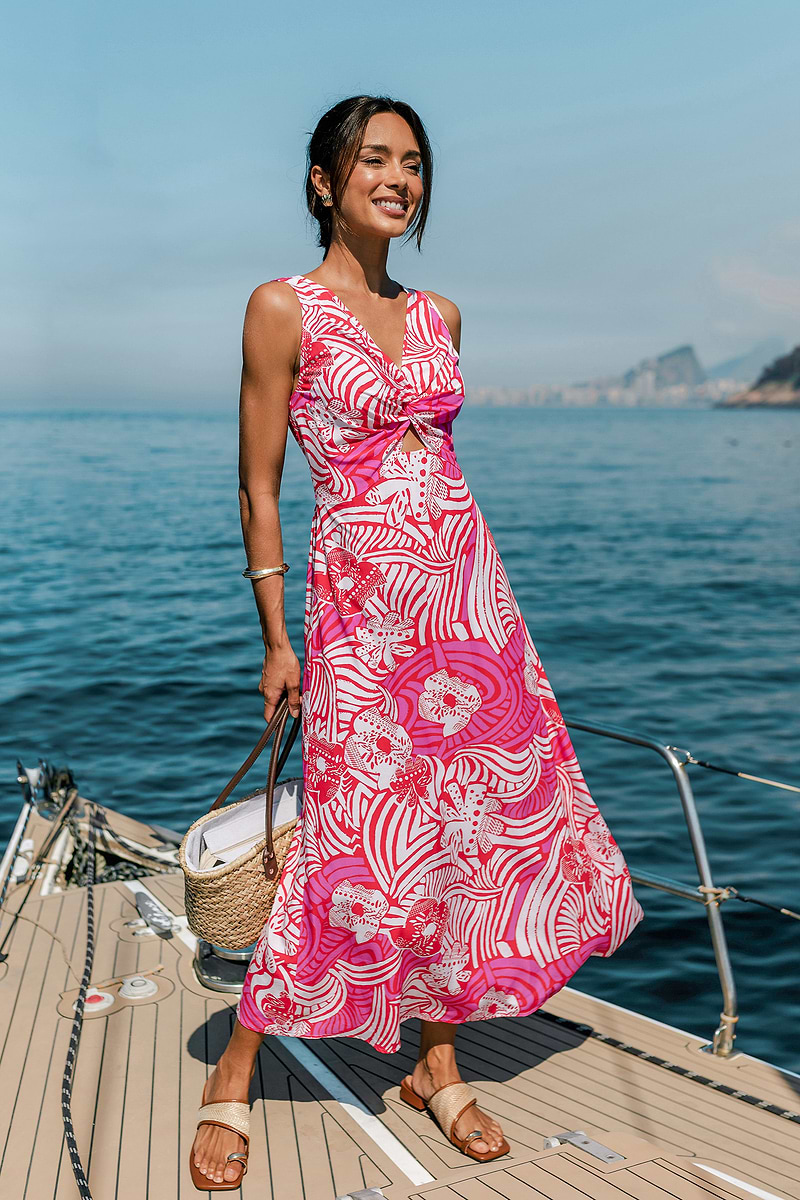 Sky Painting Tropical Maxi Dress