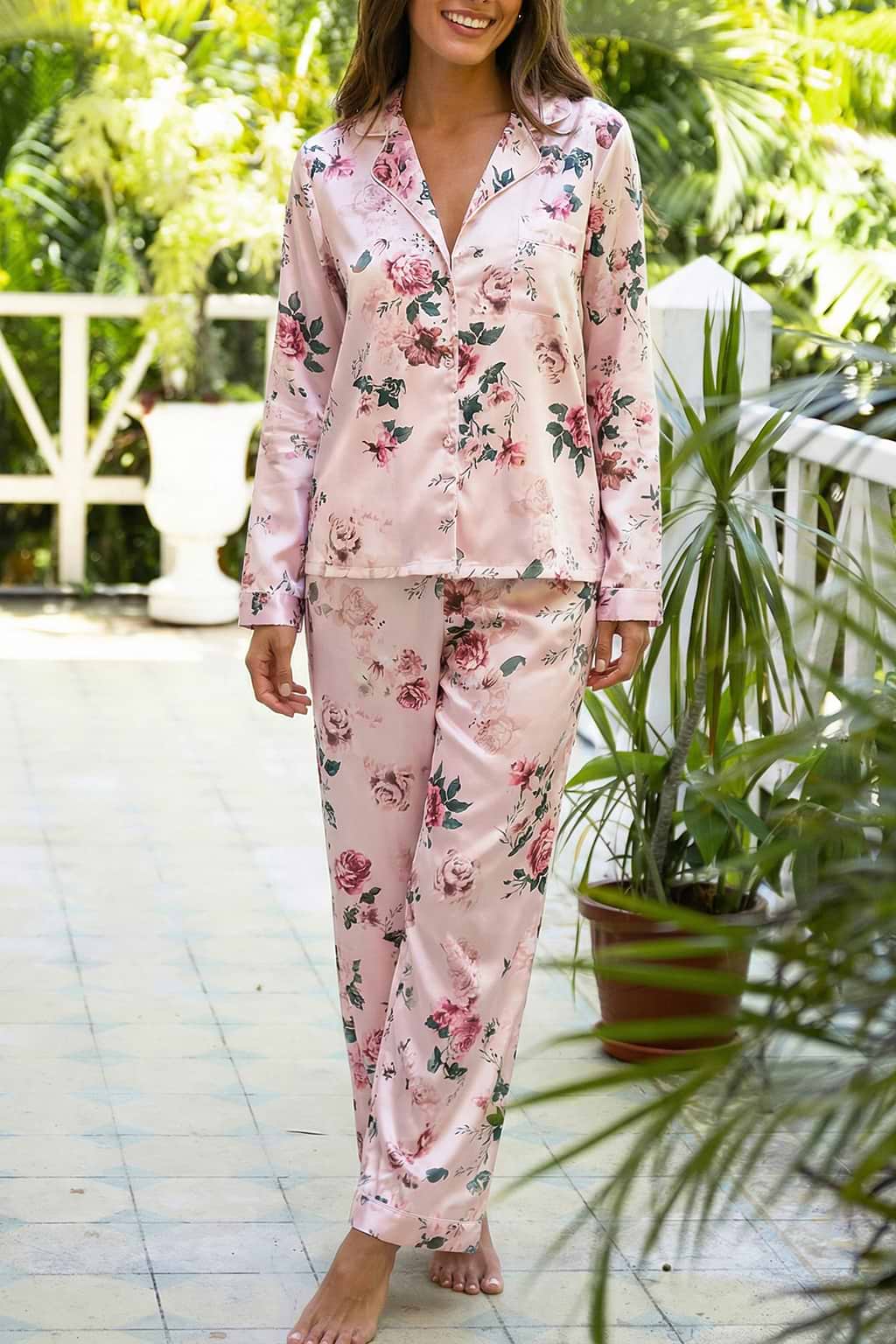 Ensemble de pyjama floral manches longues