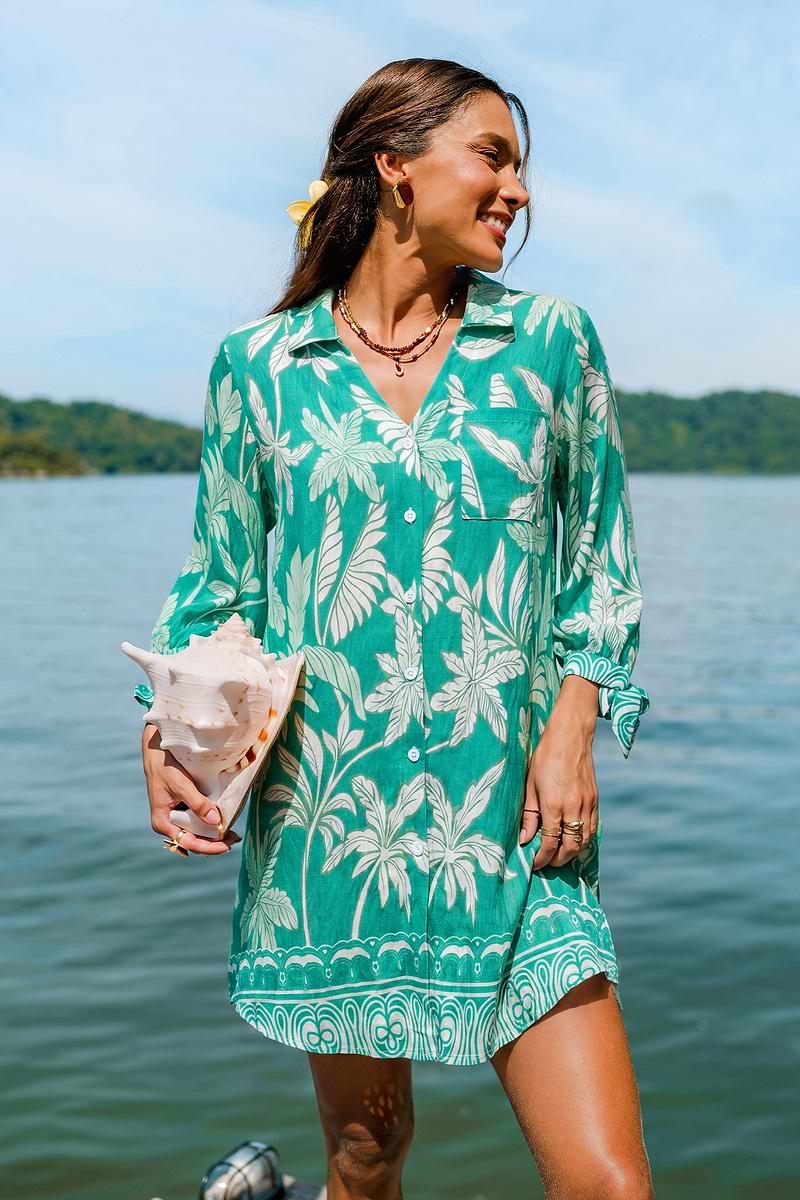 Lakeside Lounging Tropical Mini Dress
