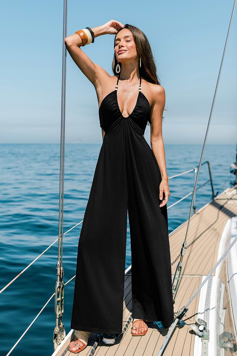 Villa Nights Black Jumpsuit