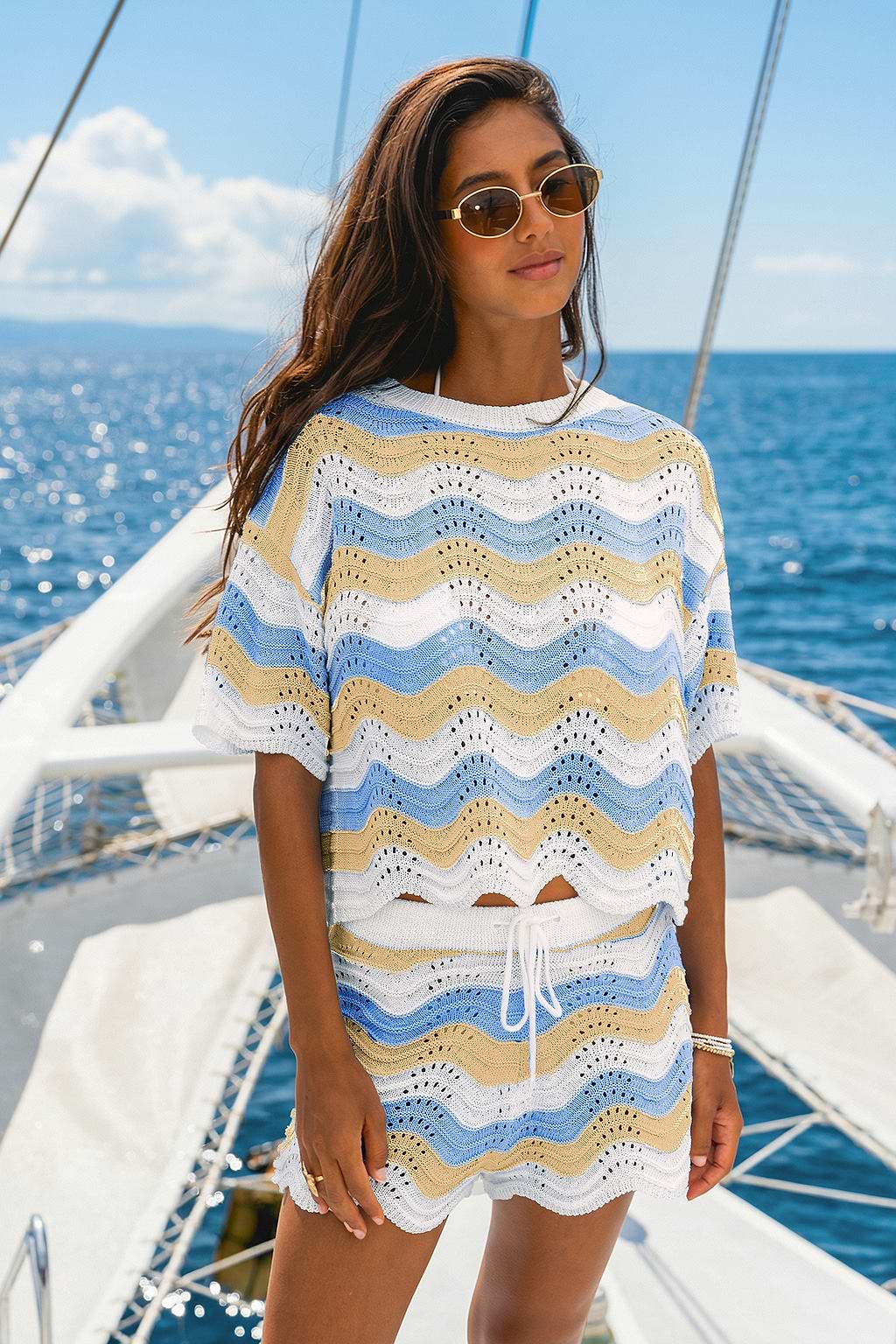 On a Voyage Striped Cover-Up Top