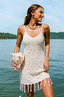 Glow All Day White Cover-Up Mini Dress
