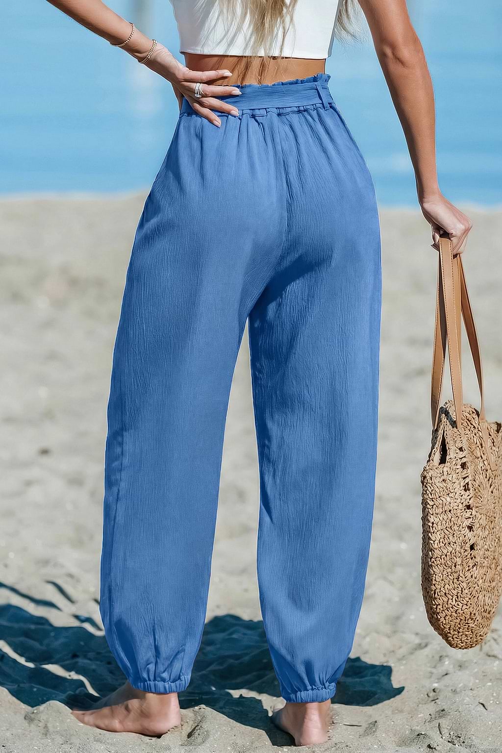 Pantalon bleu au style casual