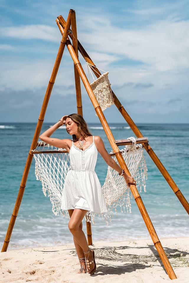girls white beach dresses Snapper Rock Kids White Tassel Time Beach Dress, 2