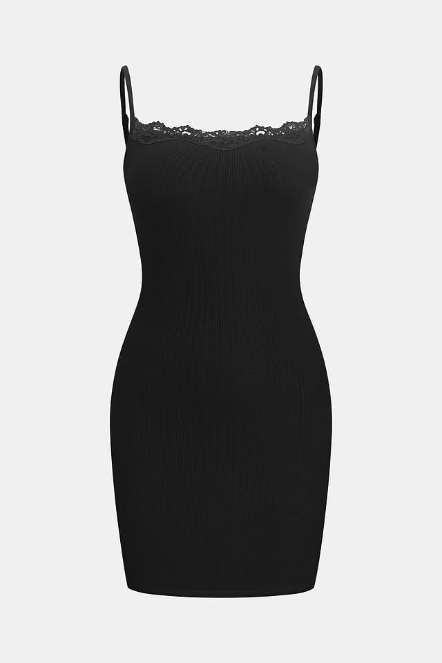 Cupshe Up to Me Black Mini Dress - Black