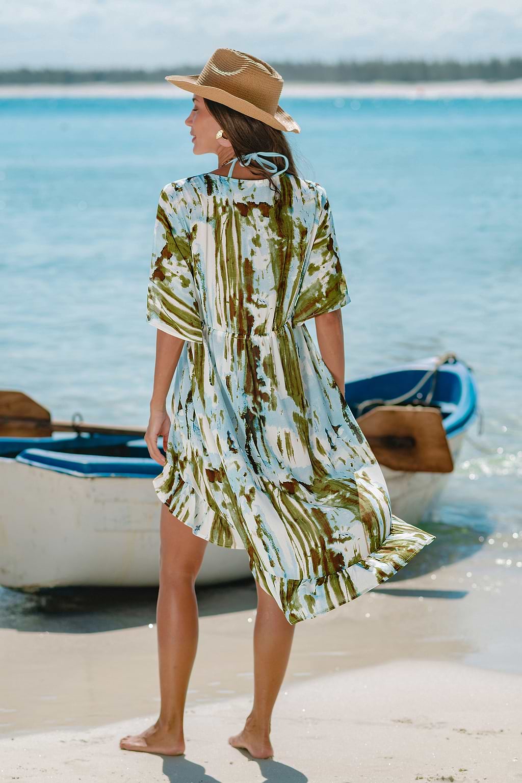 Kimono cover up imprimé abstrait