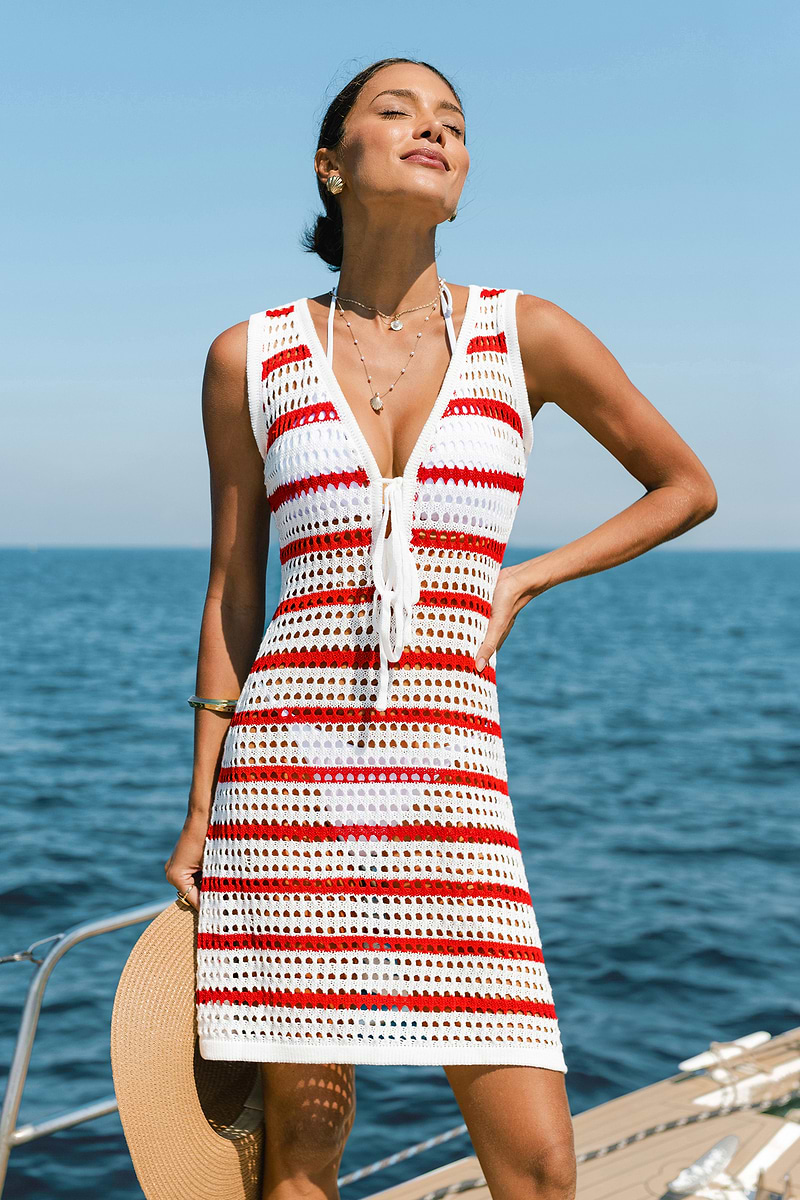 Mini abito copricostume a righe Bright Mood