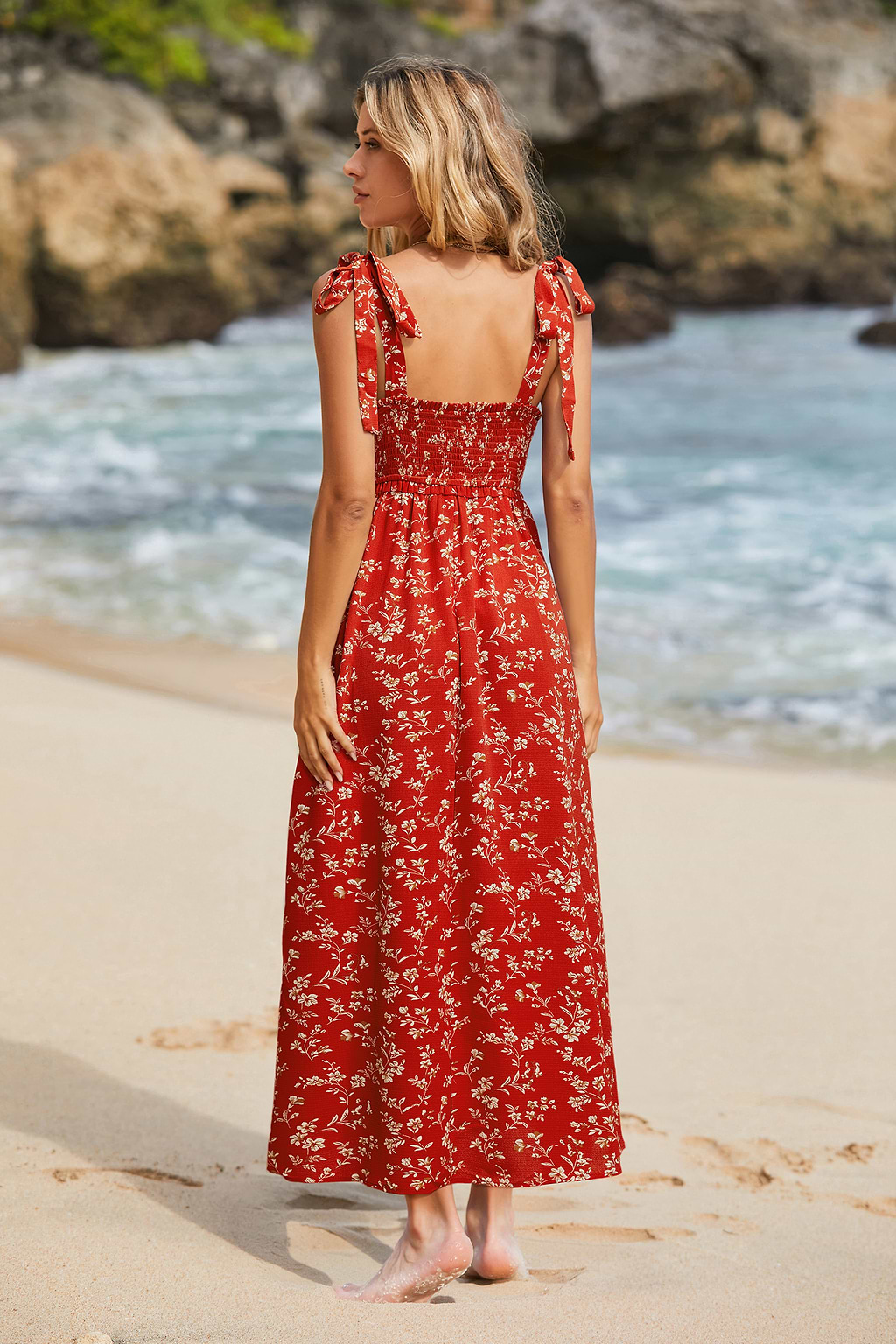 Hot Papaya Floral Maxi Dress