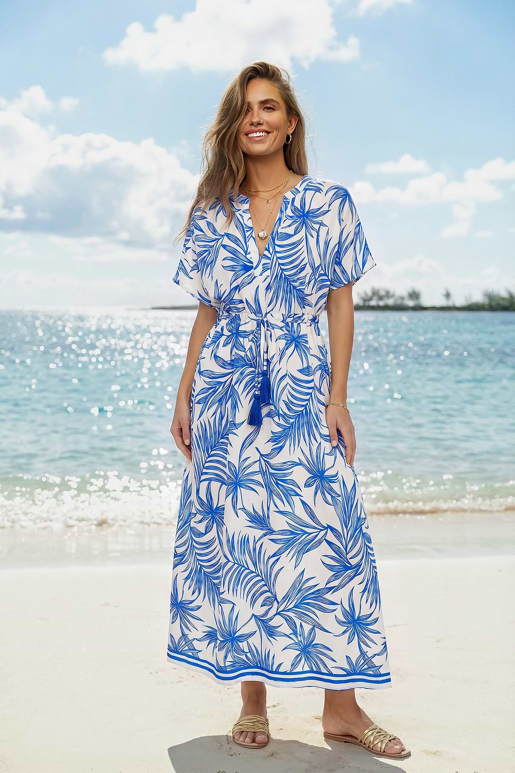 Vestido largo tropical Saltwater Tide