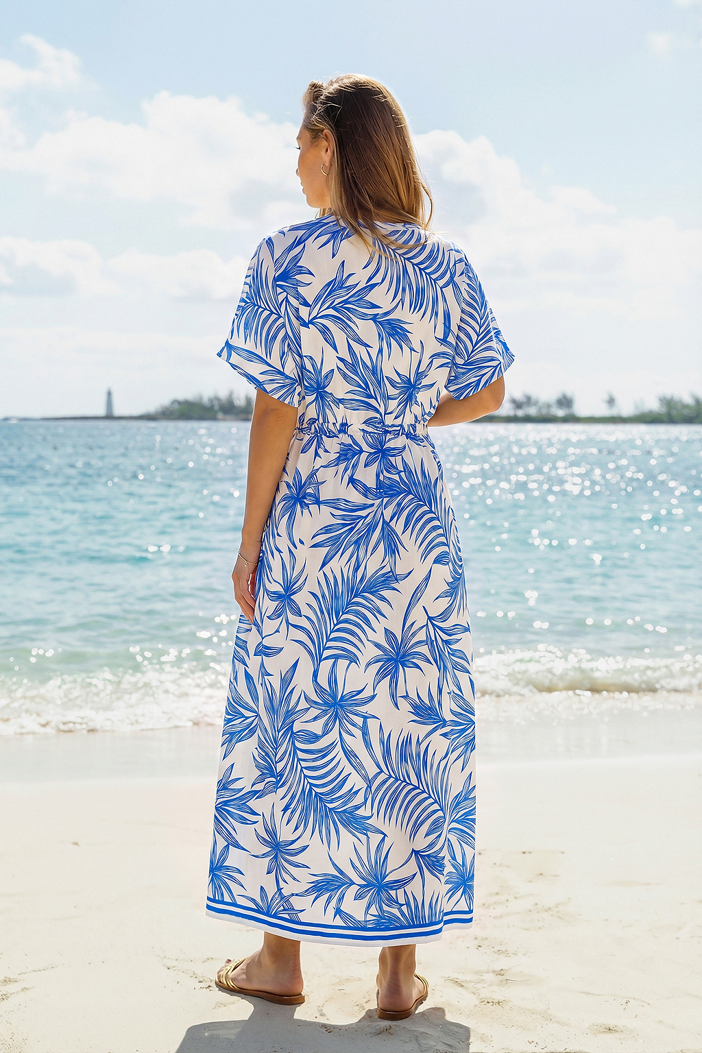 Saltwater Tide Tropical Maxi Dress