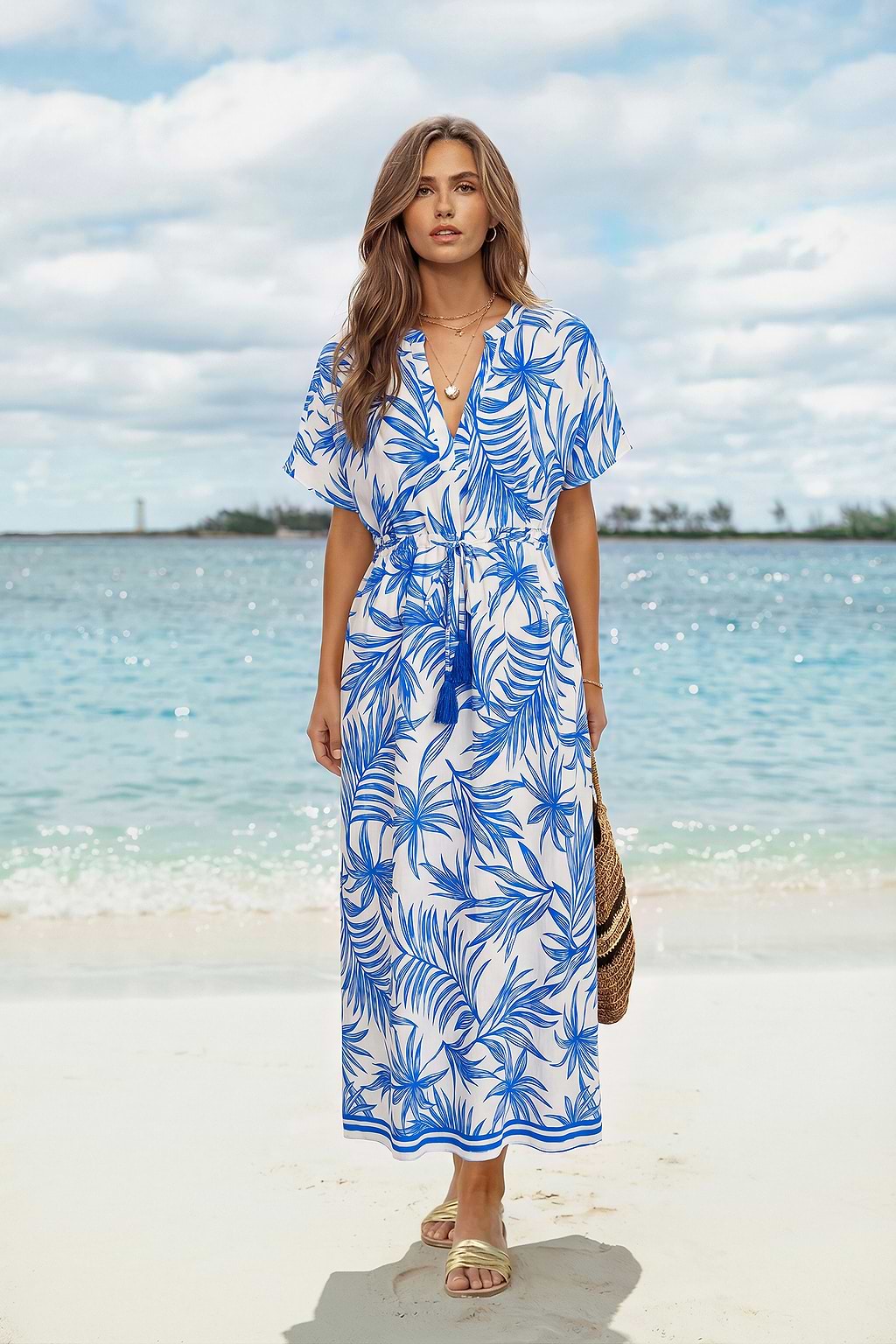 Vestido largo tropical Saltwater Tide