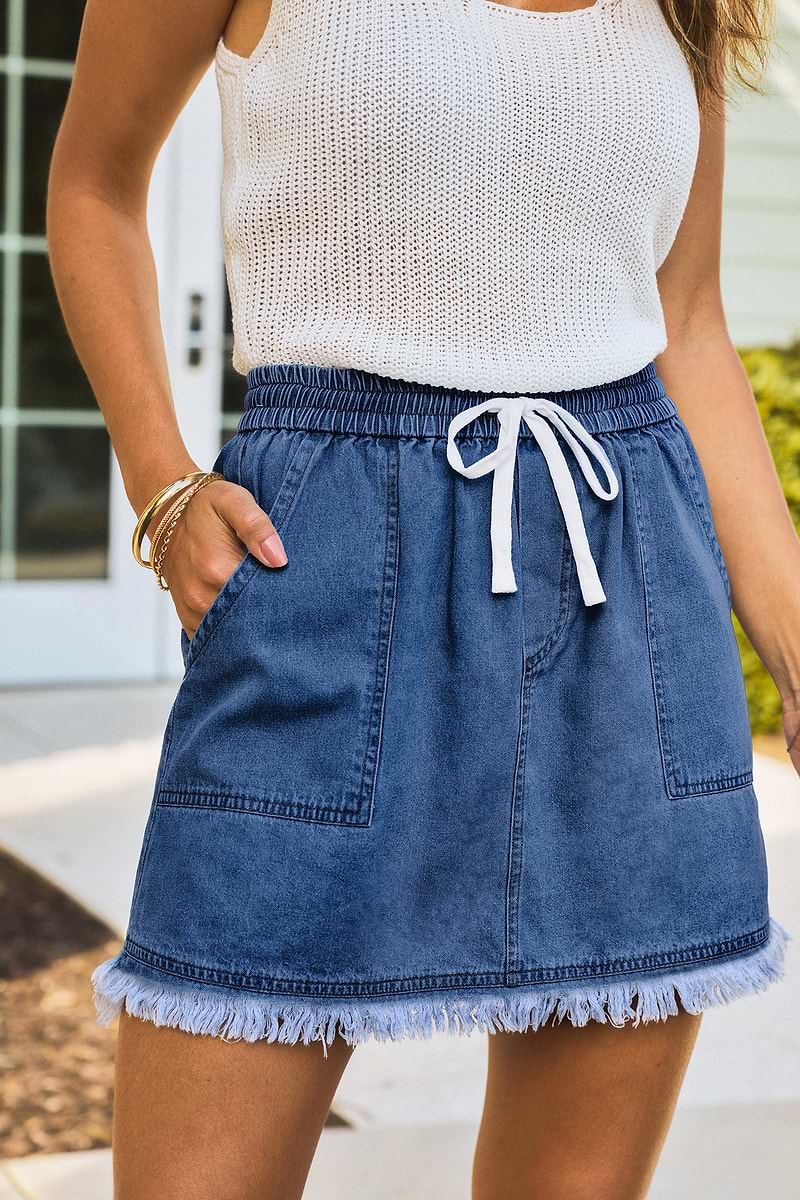 At the Dock Blue Mini Skirt