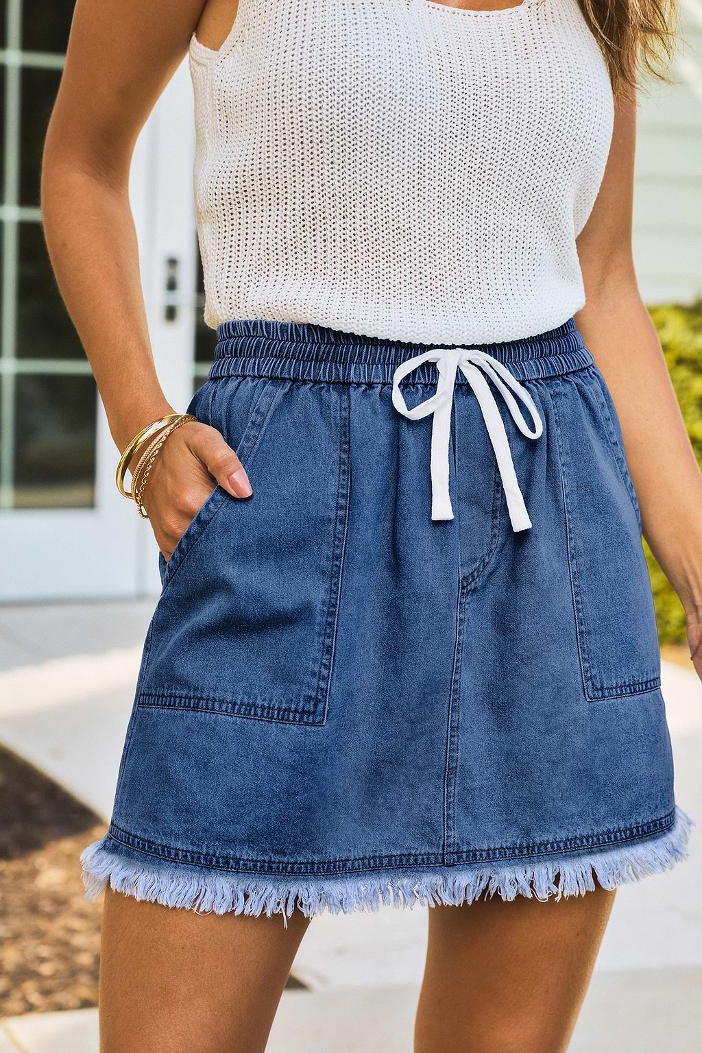 At the Dock Blue Mini Skirt