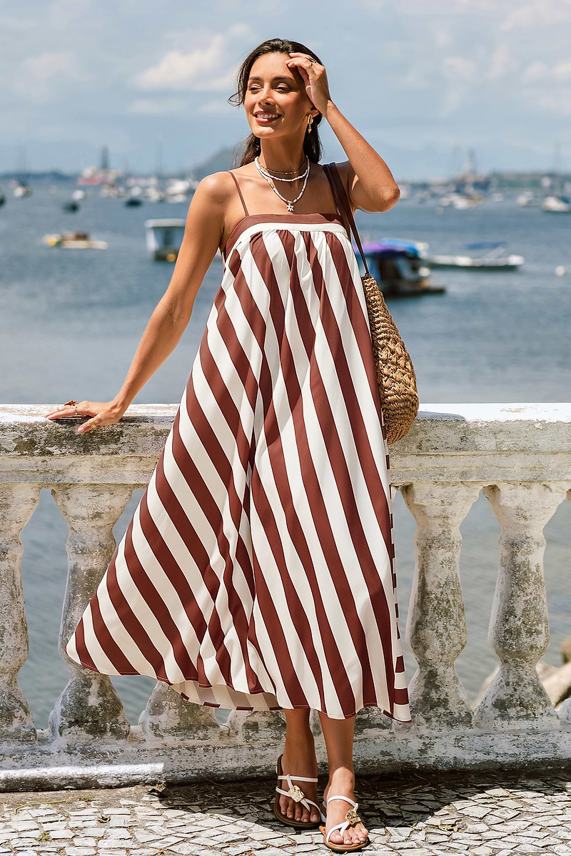 Shell We Striped Maxi Dress