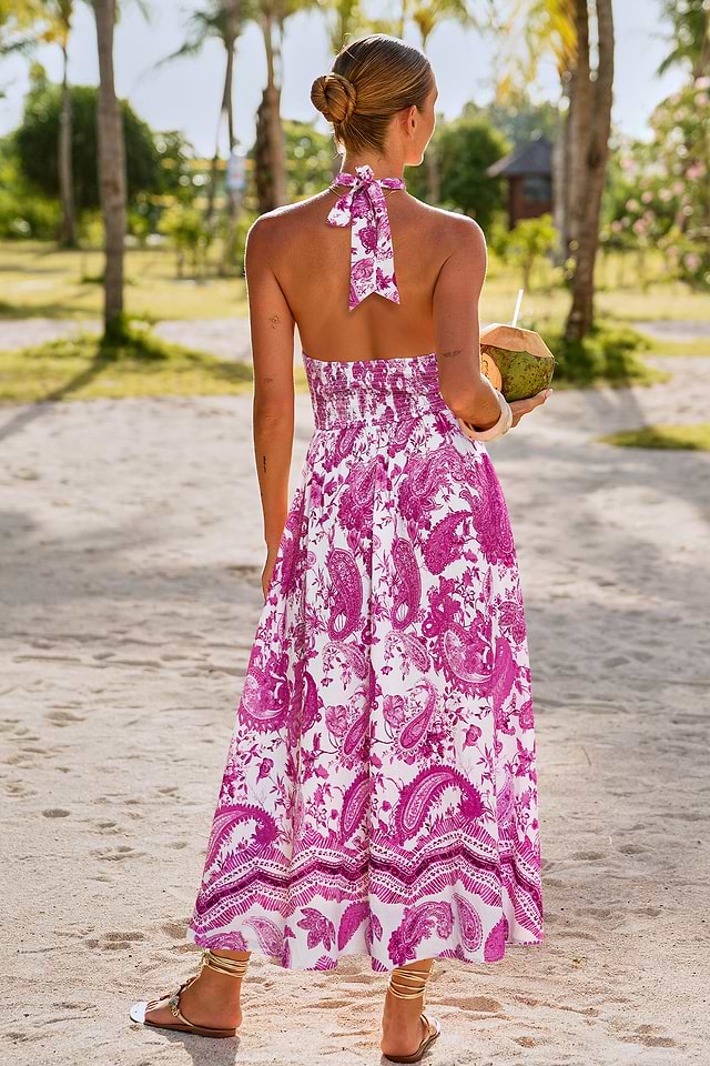 pink paisley maxi dress Pink Paisley Maxi Dress