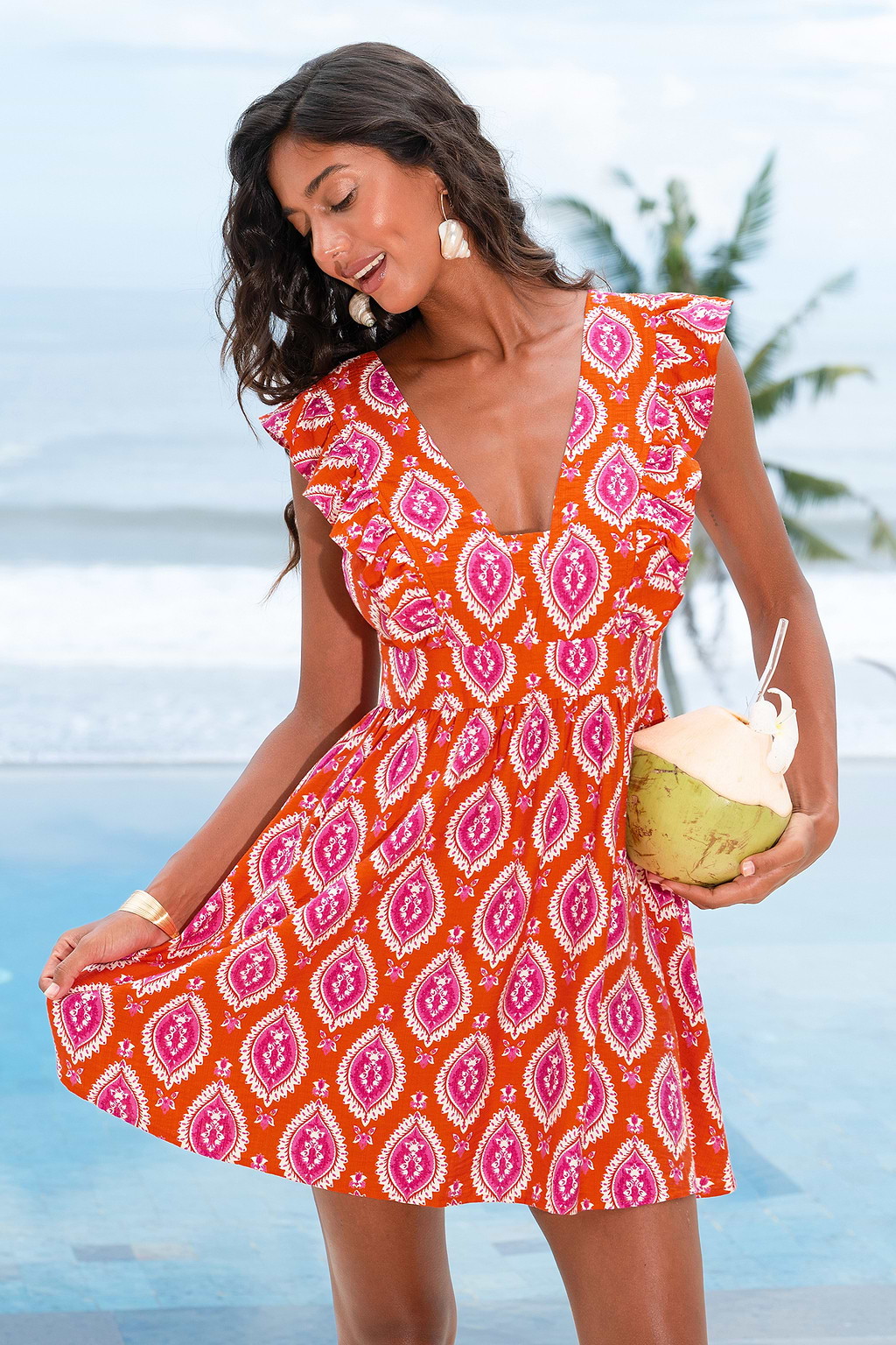 Glowing Up Ornate Mini Dress