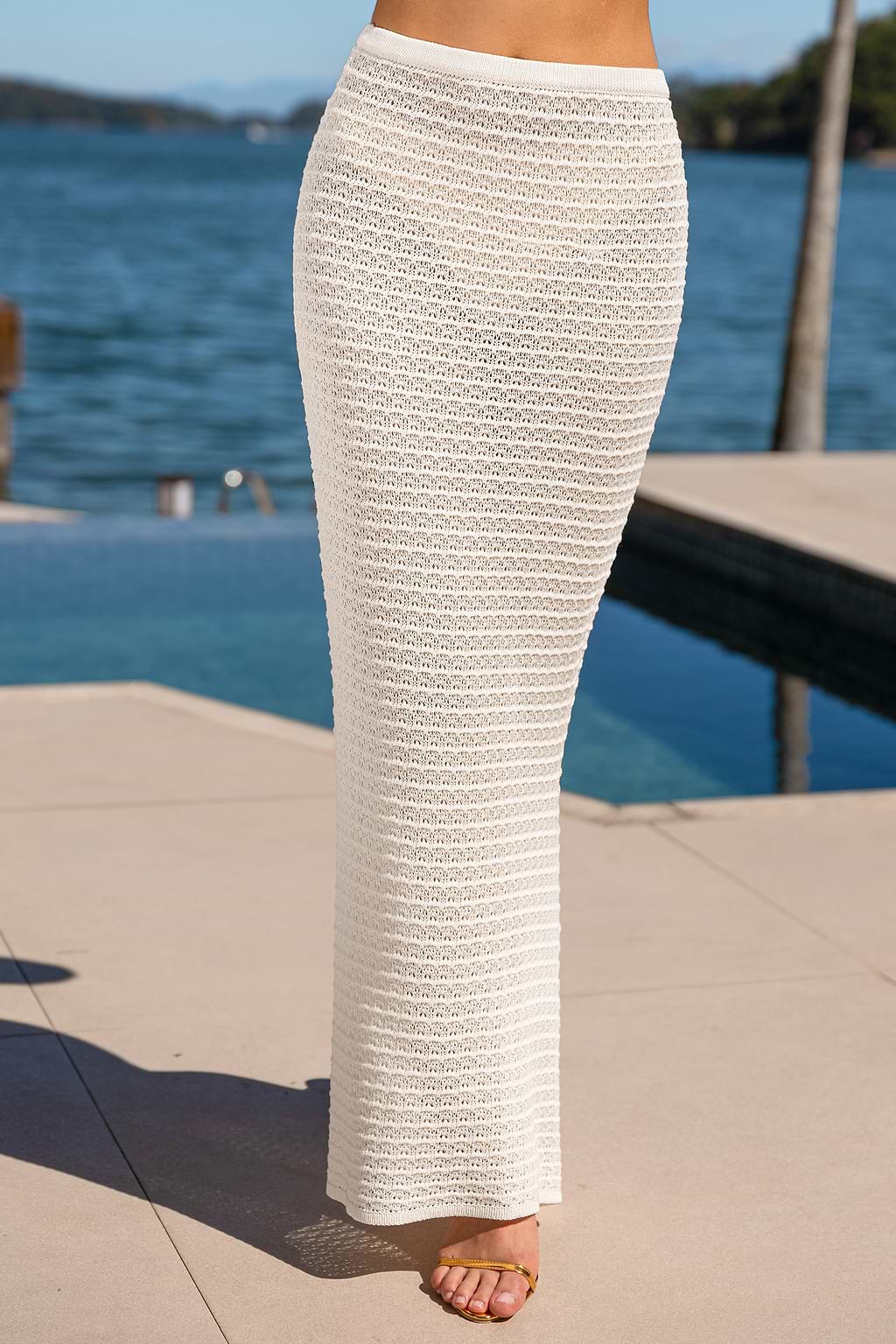 Mermaid Tail Beige Maxi Skirt