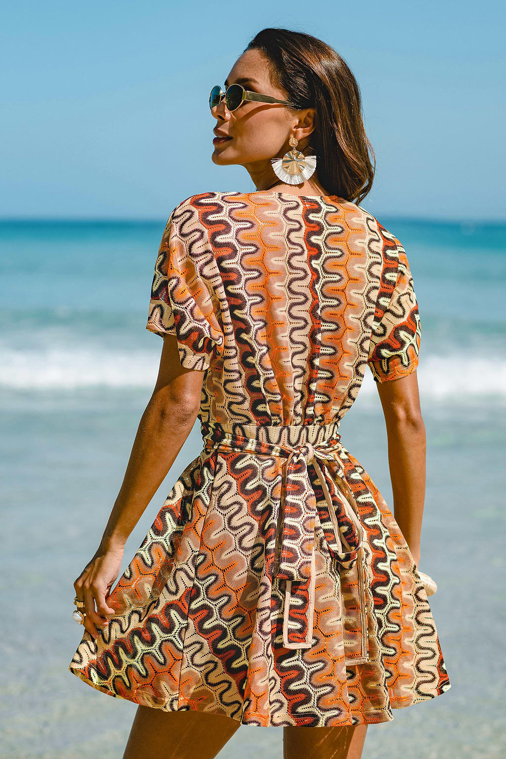 Artistic Talent Abstract Cover-Up Mini Dress
