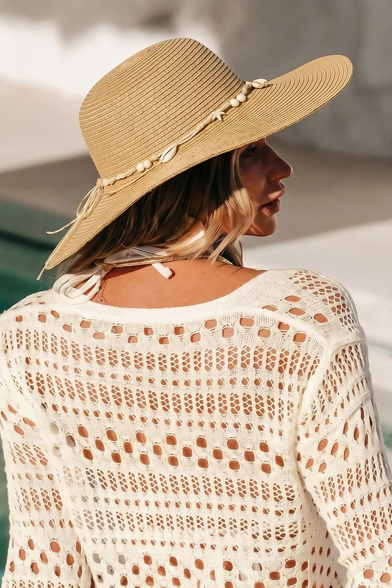 Seashell Chain Straw Hat