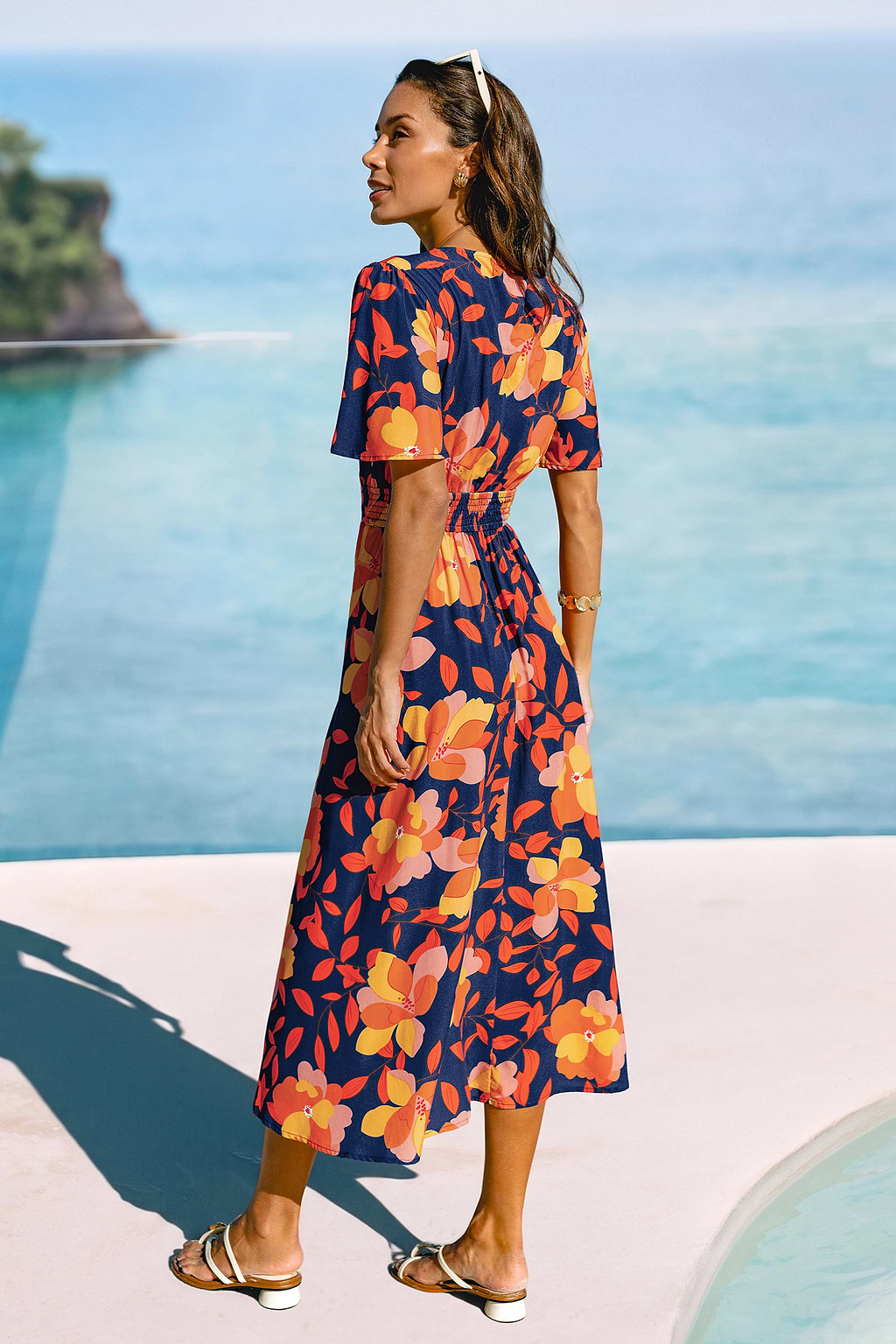 Sunset Petals Floral Maxi Dress