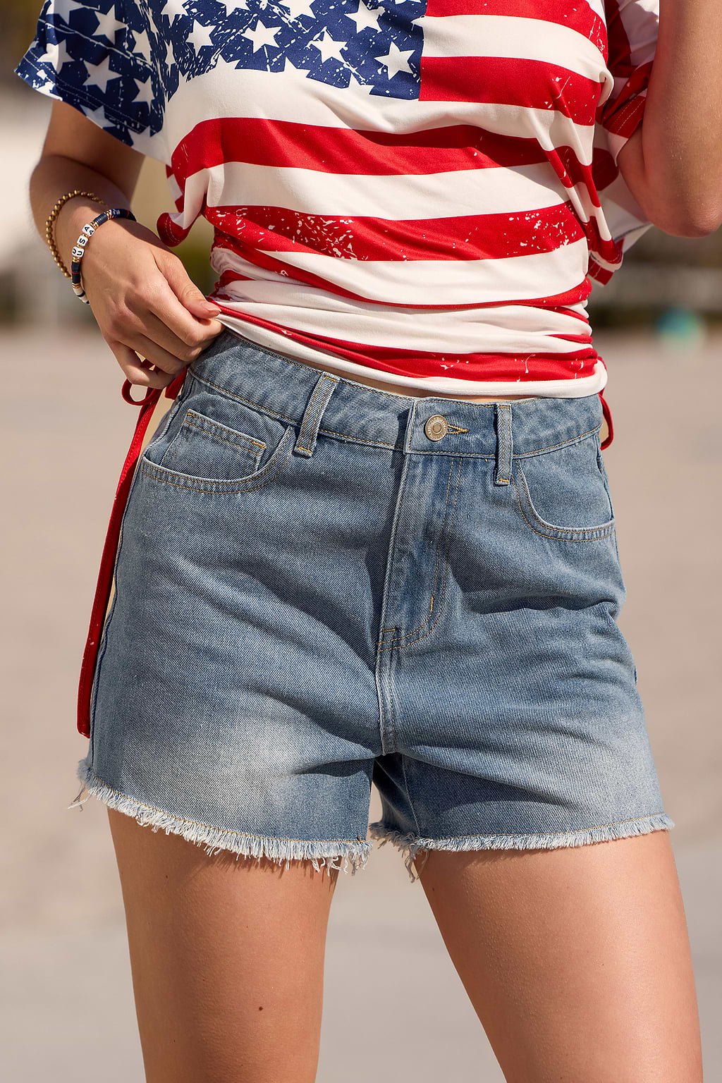 Endless Days Americana Denim Shorts