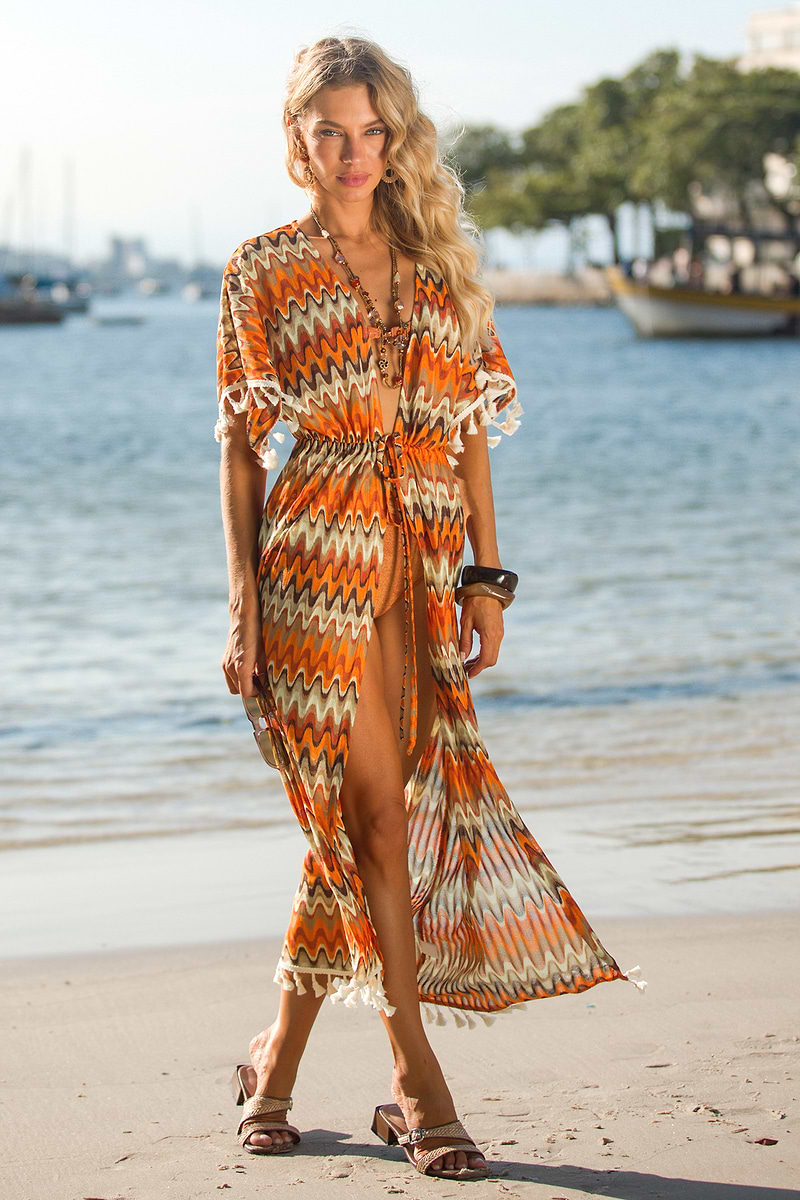 Ignited Abstract Cover-Up Kimono