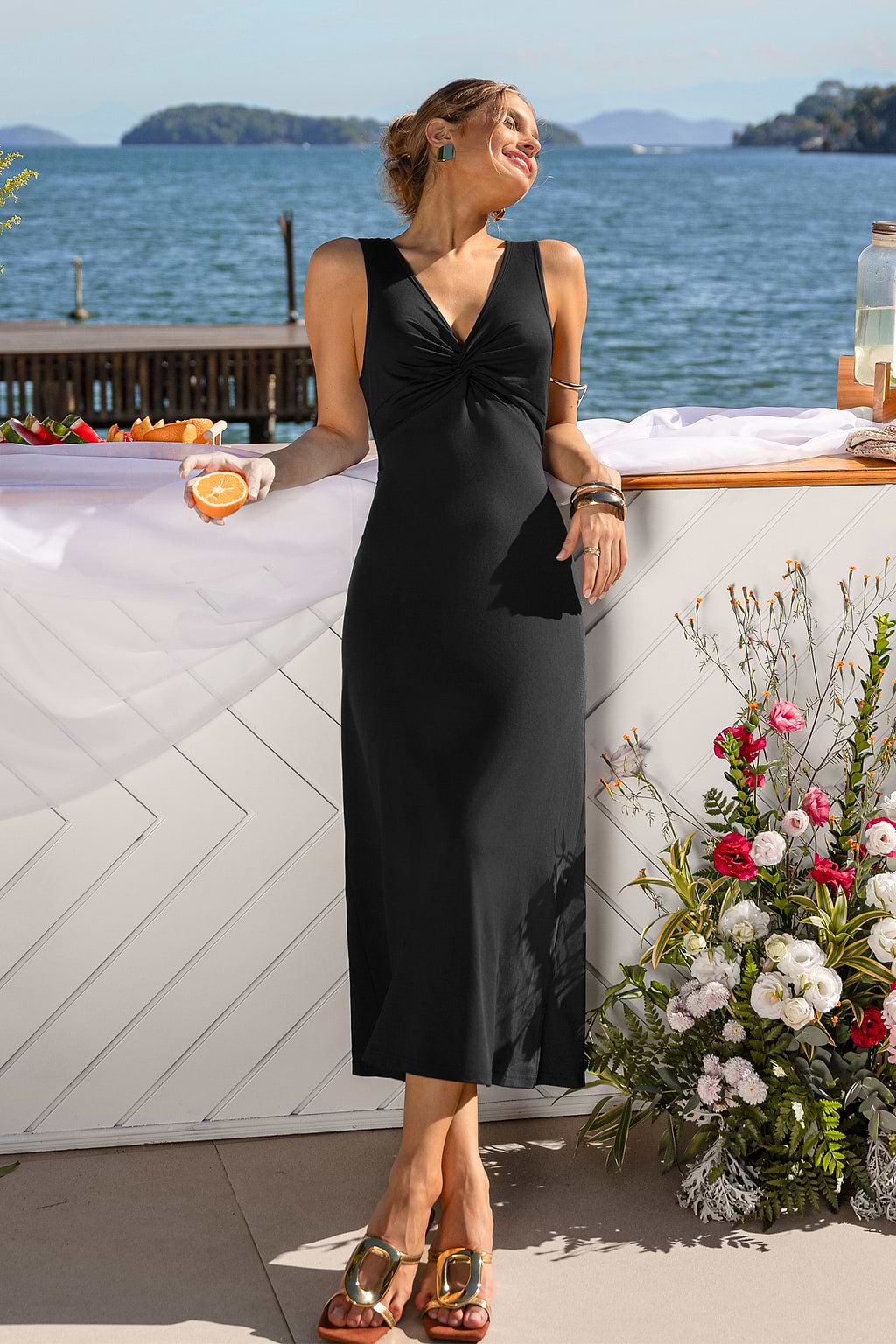 Runway Black Midi Dress