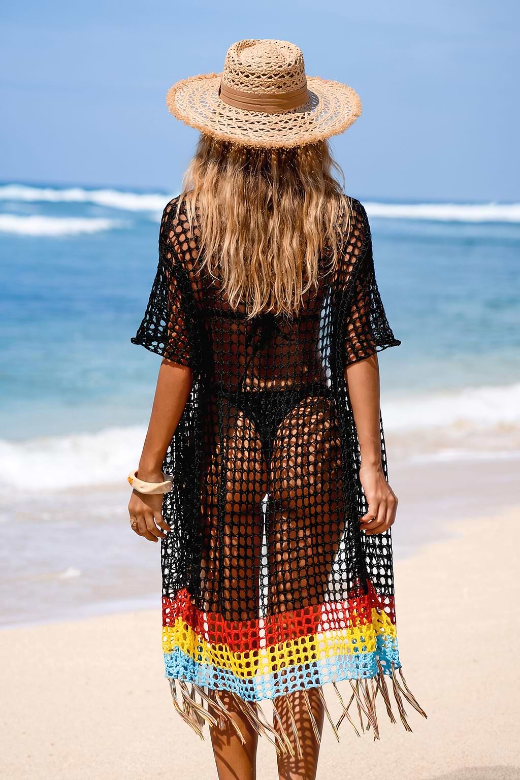Tropical Rush Colorblock Cover-Up Kimono
